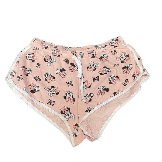 Mickey Mouse Running Sprinter Shorts Women XL 29" Waist Pink Workout Dolphin Hem