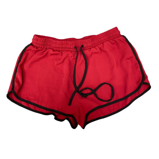 Running Sprinter Shorts Women XS Red Athletic Fit Drawstring Waist Dolphin Hem