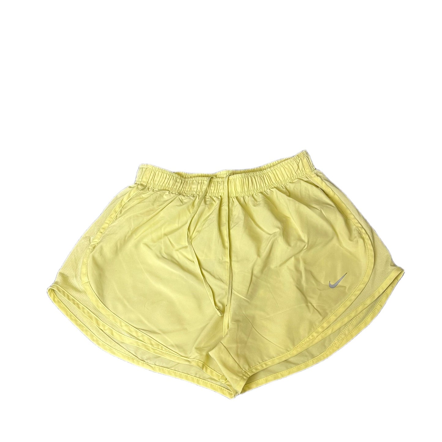 Nike Dri-FIT Running Shorts Fits as Womens Small 25" Waist Yellow Dolphin Hem