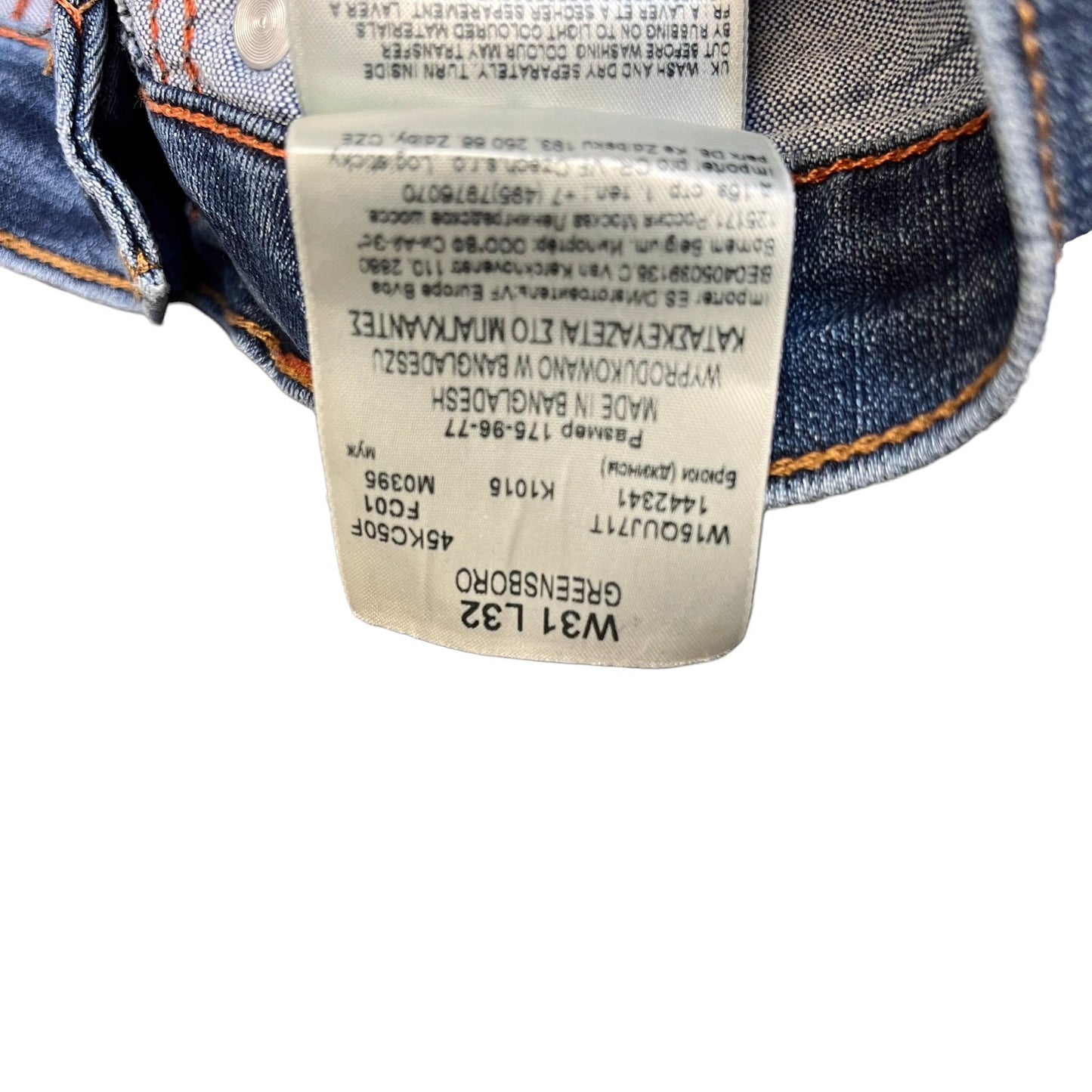 Wrangler Greensboro Denim Shorts Fits as Womens Large 31" Waist Blue Whiskered