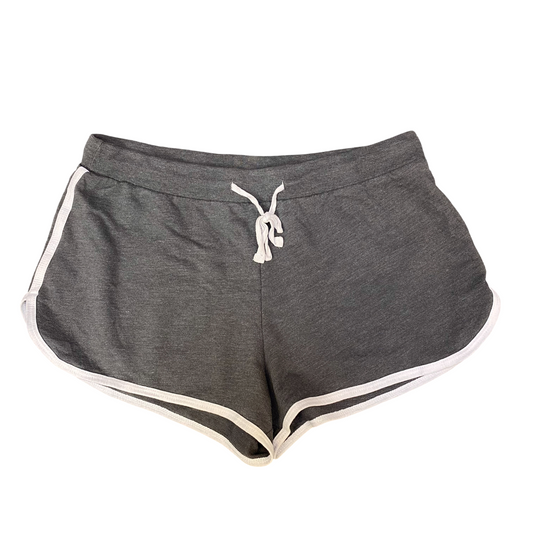 Running Sprinter Shorts Womens Medium Grey Athletic Fit Gym Workout Dolphin Hem