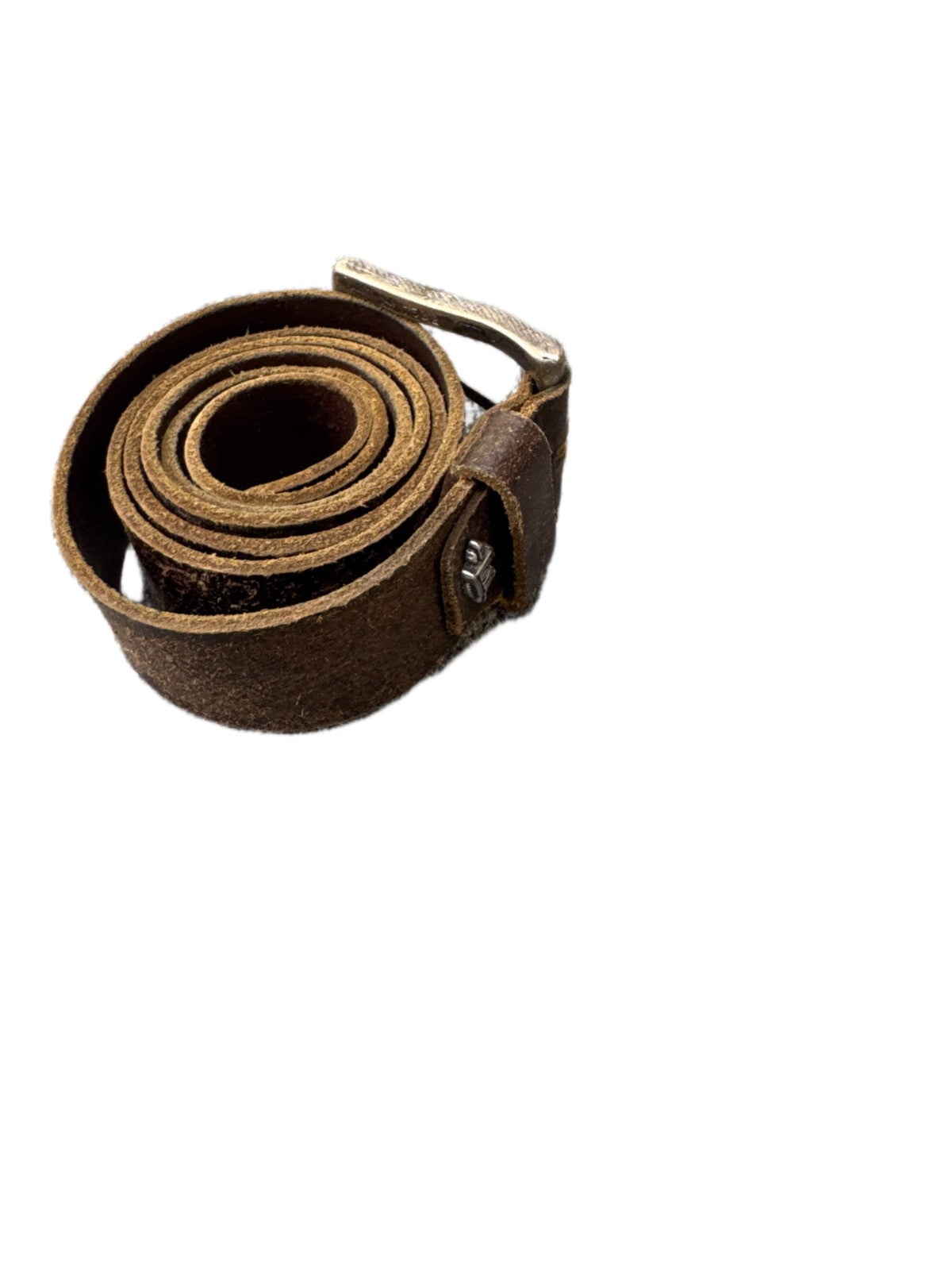 Leoyd Waist Belt Womens Dark Brown Leather Silver Pin Buckle 42.5 Inches