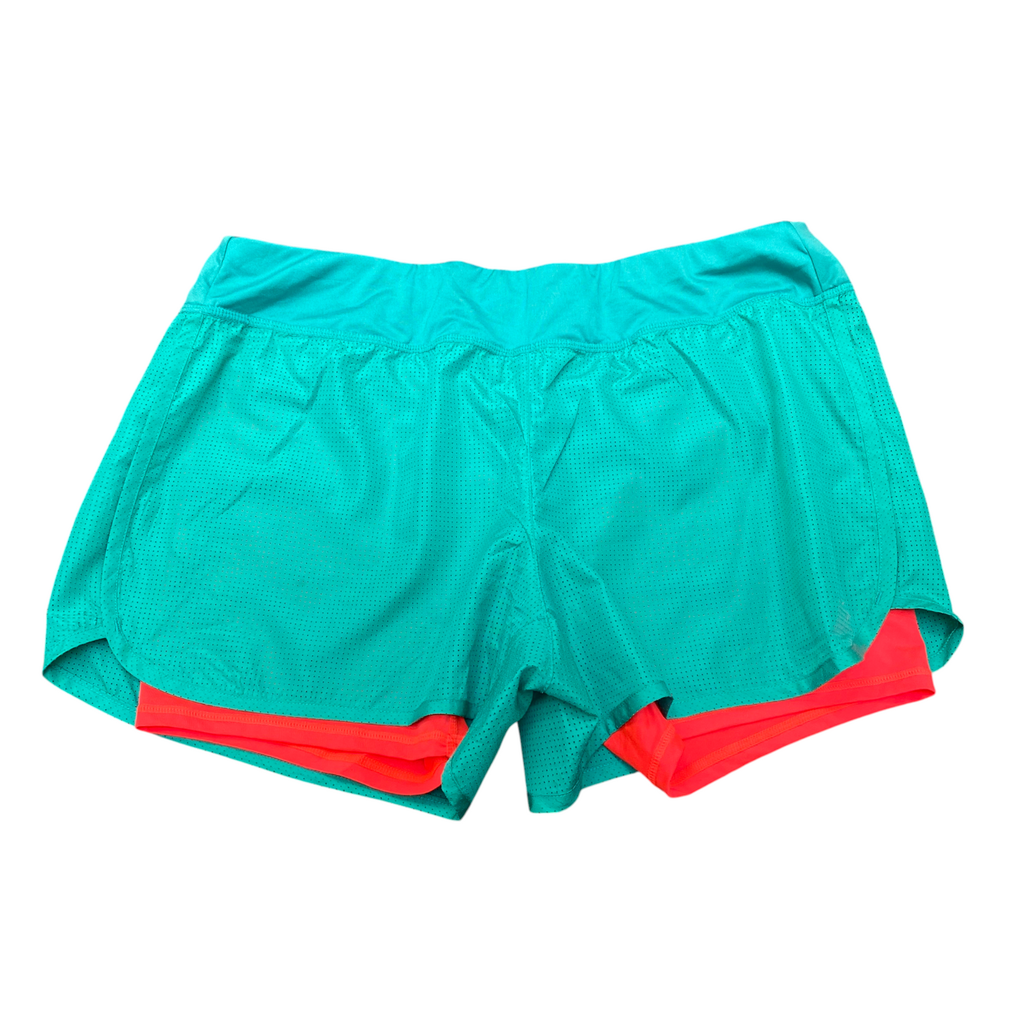 Running Sprinter Shorts Women Large Blue Semi Fitted Lined Stretch Elastic Waist