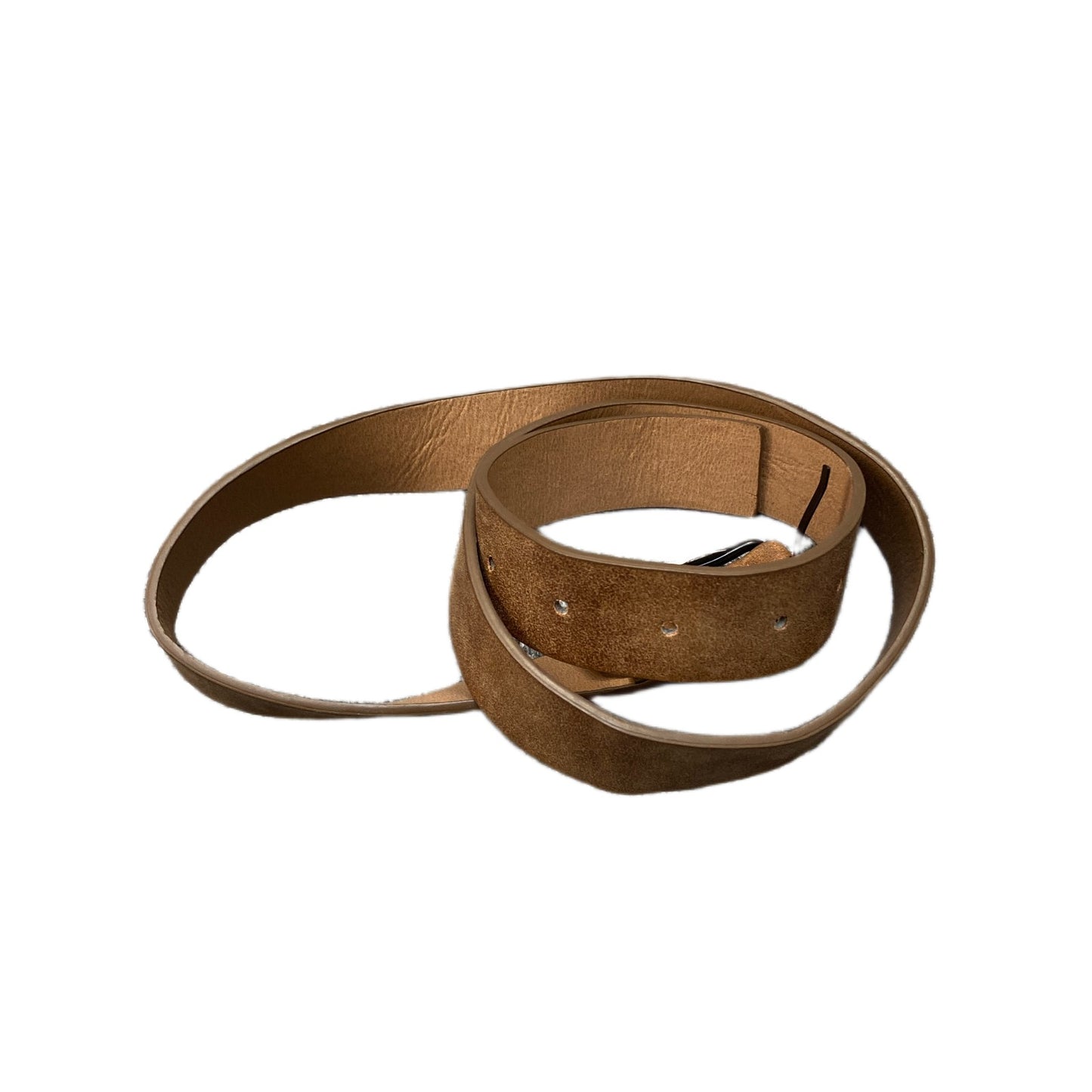 Waist Belt Men Brown Leather Adjustable Matte Black Pin Buckle 40 Inches