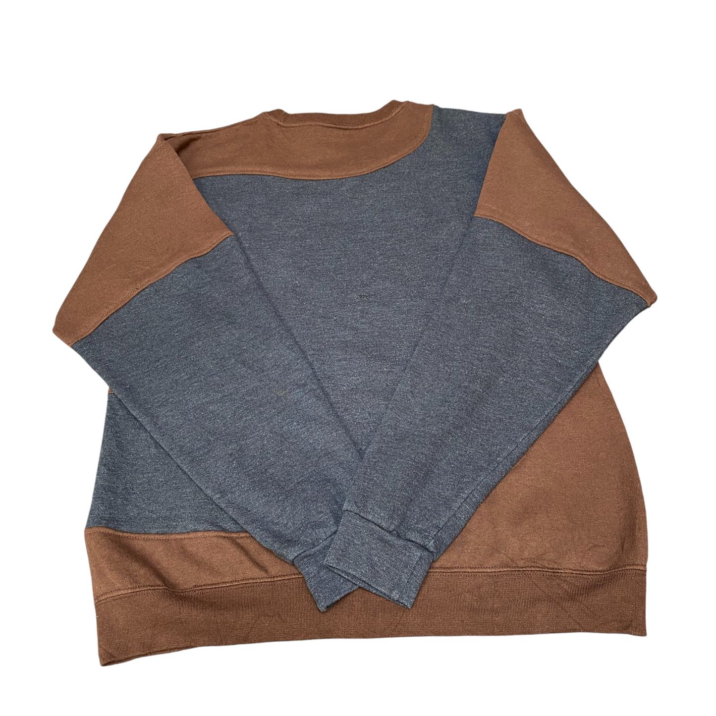 Nike Reworked Sweatshirt Mens M Grey Brown Embroidered Spellout Logo Vintage Y2K