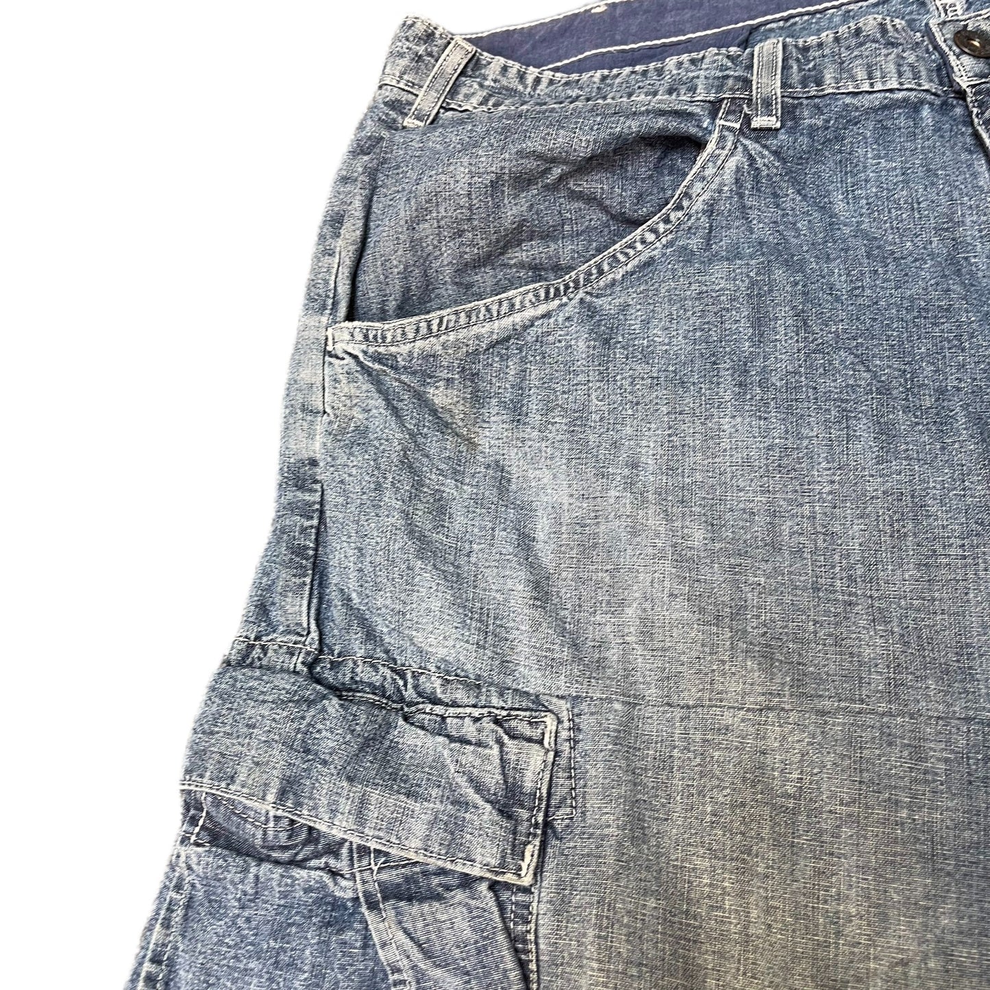 Ralph Lauren Freighter Shorts Fits as Mens X-Large 39" Waist Blue Denim Utility