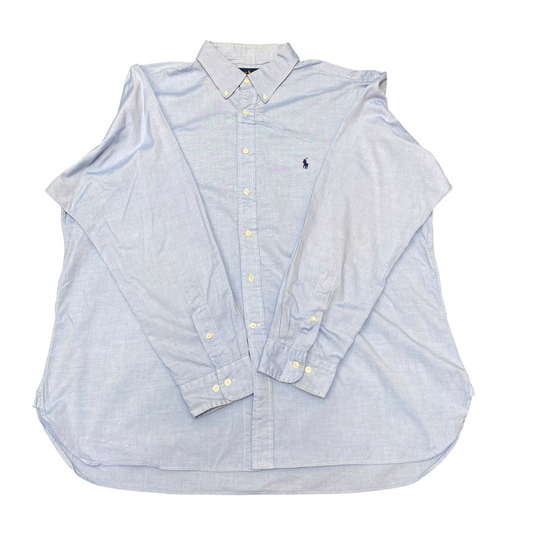 Ralph Lauren Formal Shirt Mens XXL Blue Long Sleeve Pony Logo Button Down