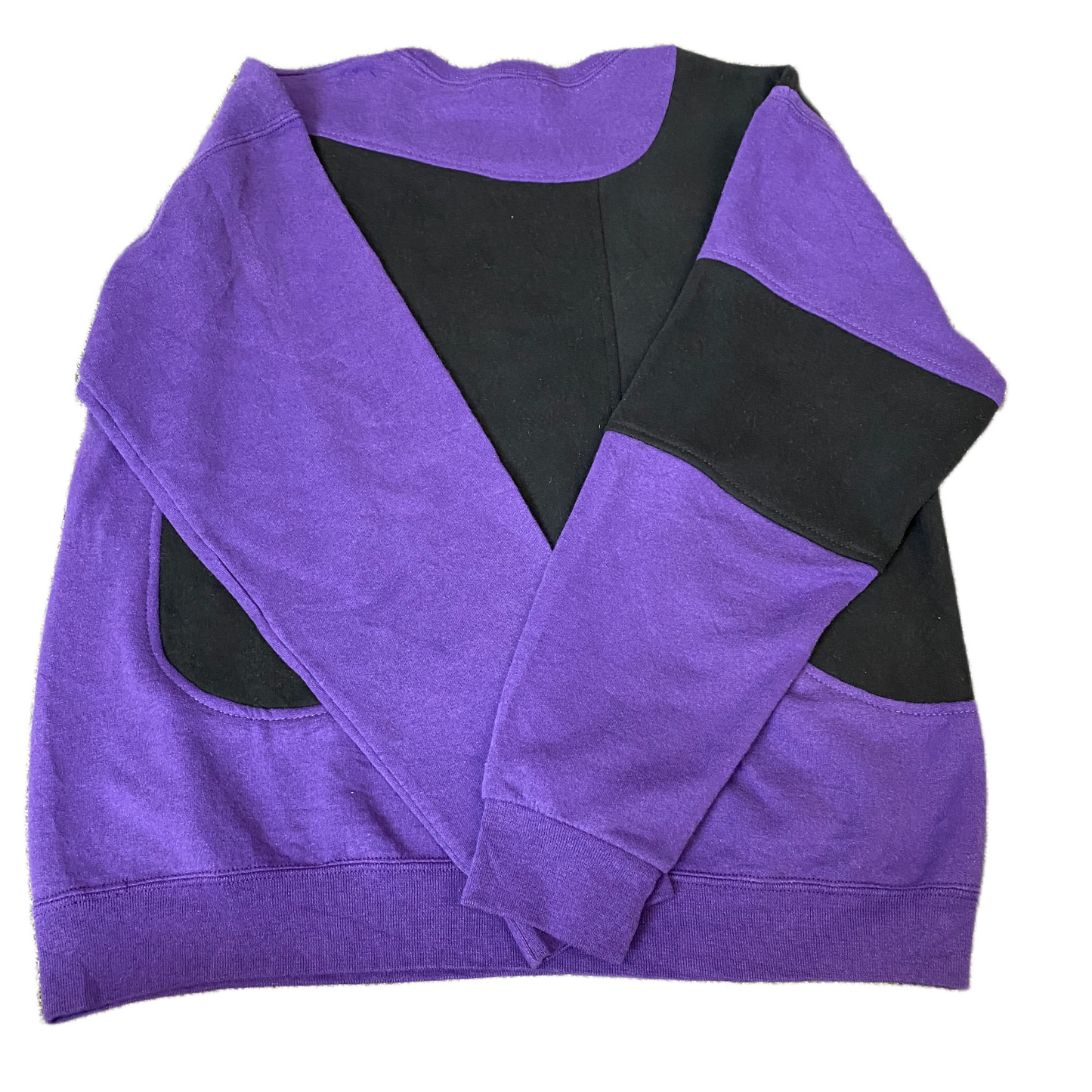 Nike Reworked Sweatshirt Mens L Black Purple Embroidered Spellout Logo Vtg Y2K