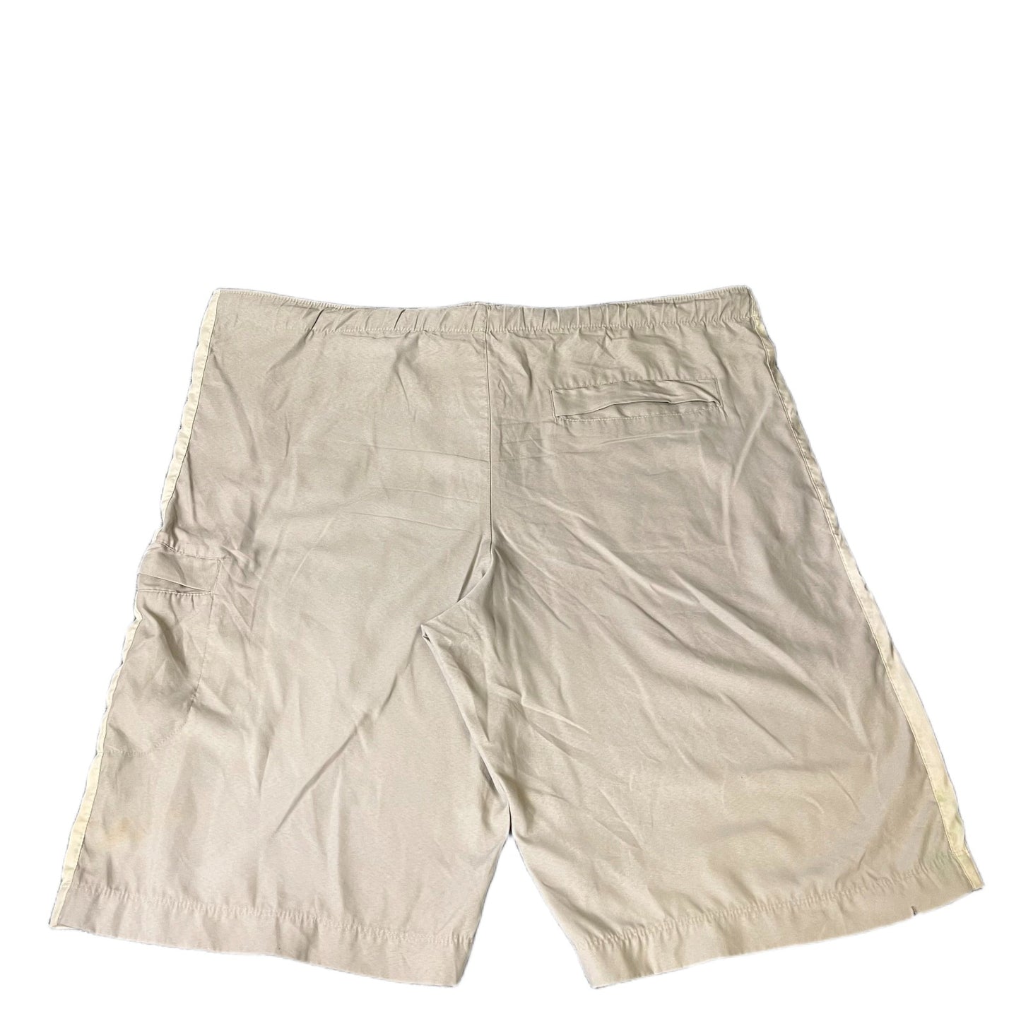 Vtg Nike Board Shorts Fits as Mens XL 44" Waist Tan Side Stripe Drawstring Y2K