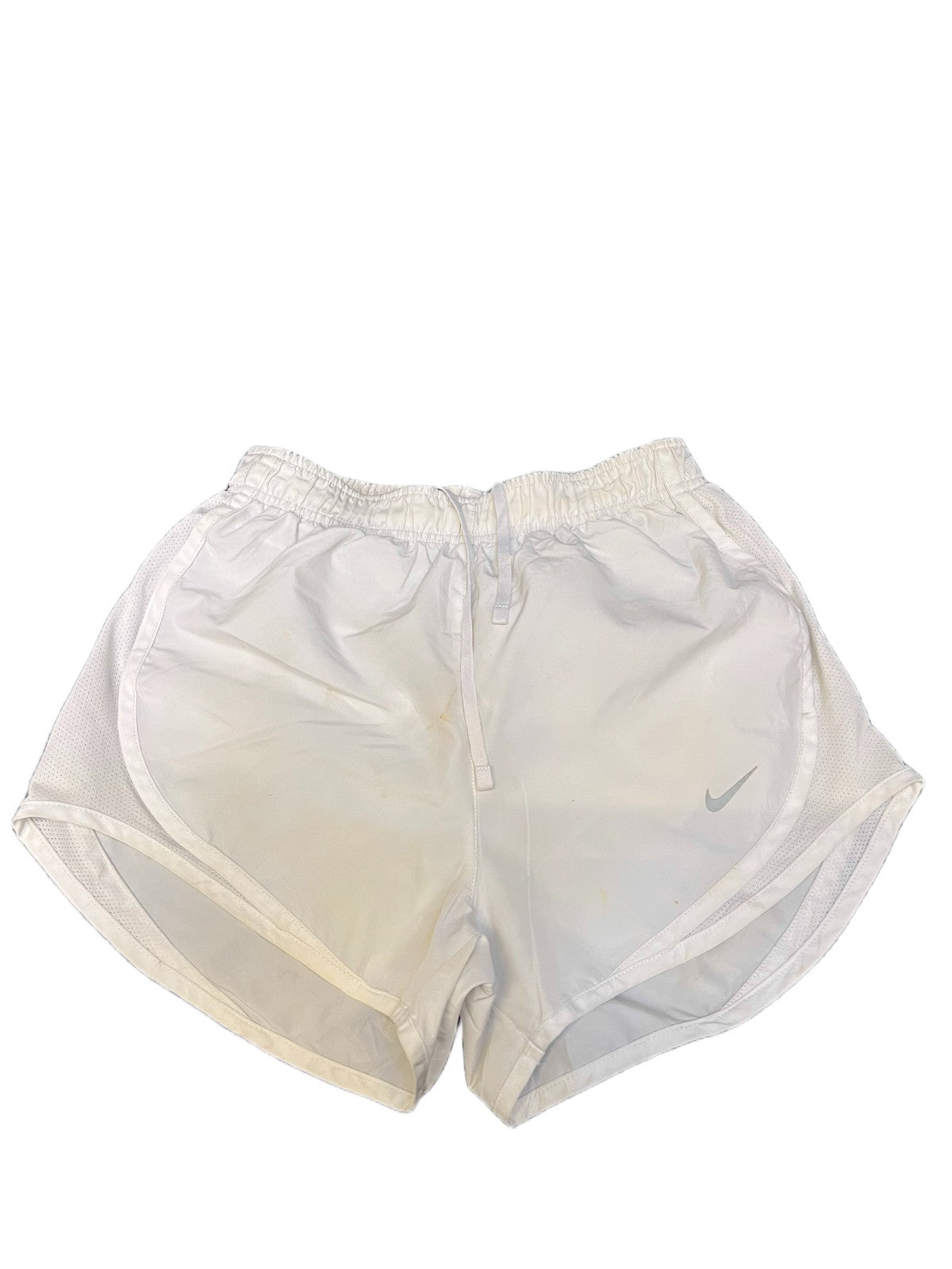 Nike Running Shorts Fits as Womens Small 23" Waist White Performance Dolphin Hem