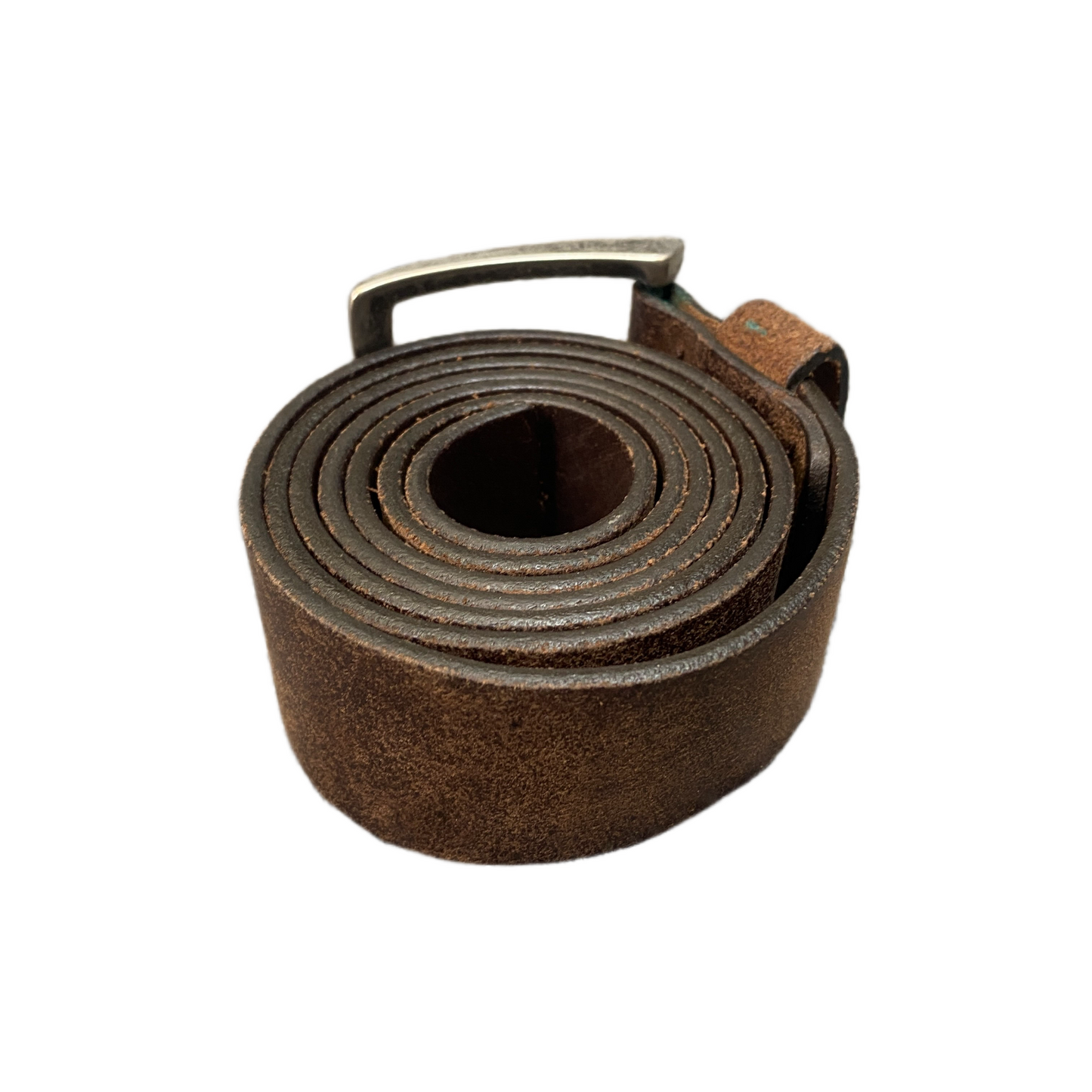 Waist Belt Mens XL Brown Leather Adjustable Silver Pin Buckle 41.5 inches