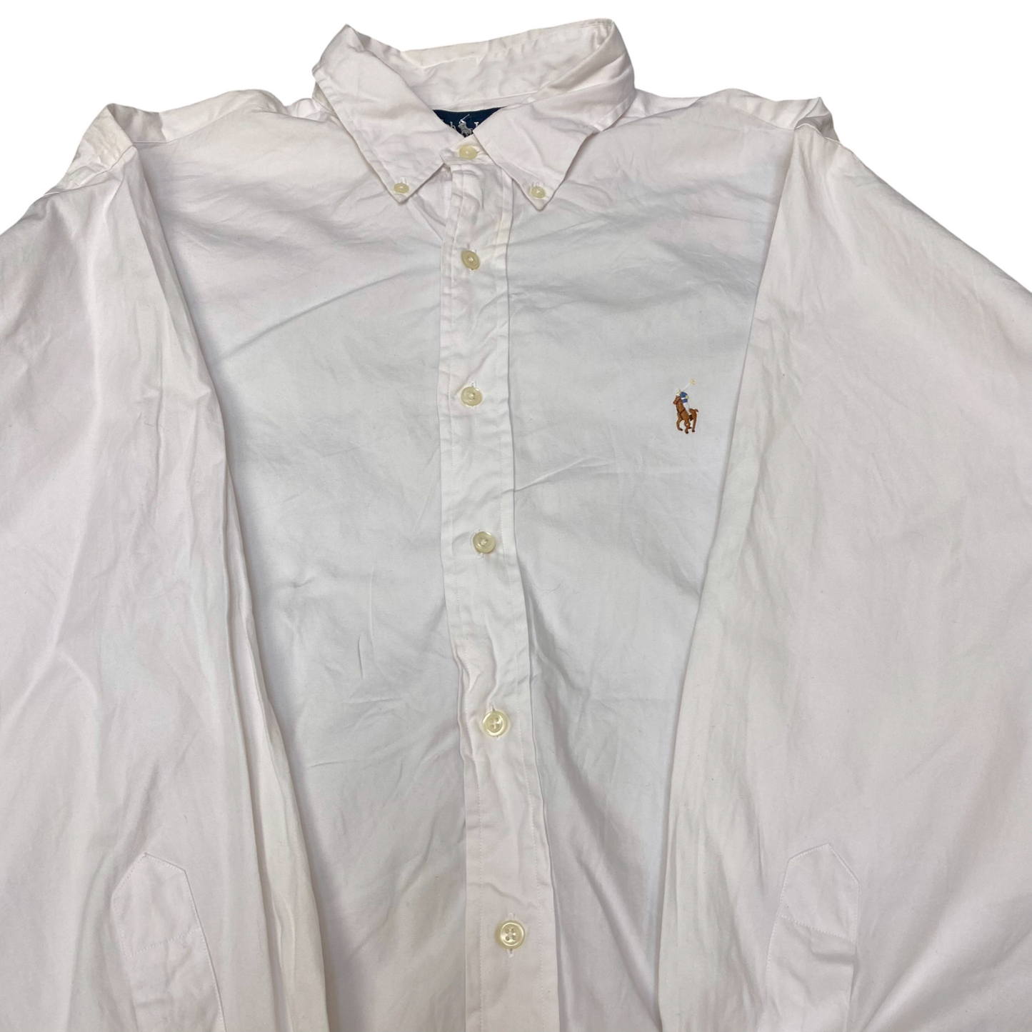 Ralph Lauren Formal Shirt Mens XL White Yarmouth Long Sleeve Pony Button Down