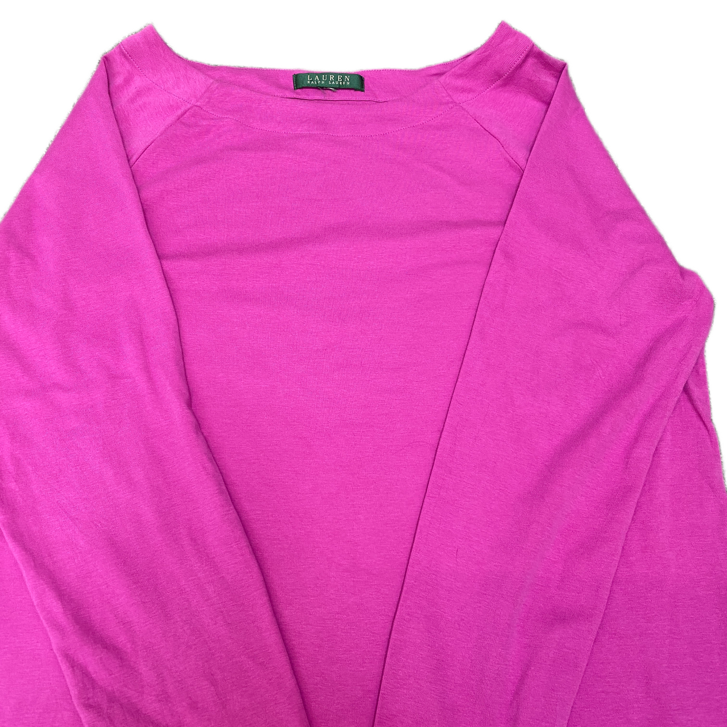 Ralph Lauren T-Shirt Womens M Pink Relaxed Fit Casual Long Sleeve Round Neck