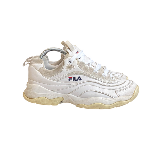 Fila Ray Tracer Running Sneakers Women's UK 5 White Leather Comfort Lace Up