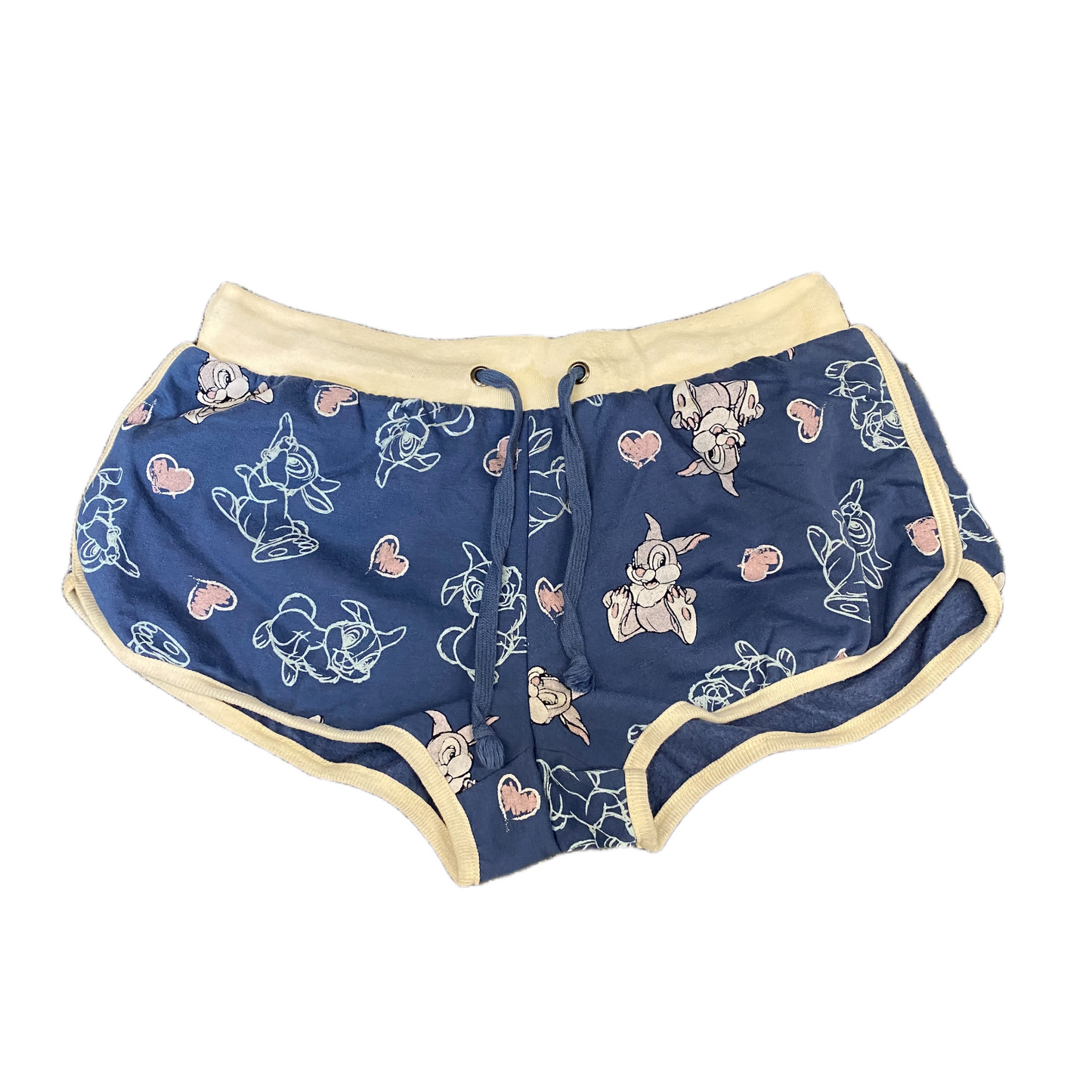 Disney Sleepwear Shorts Women S 26" Waist Blue Thumper Print Workout Dolphin Hem