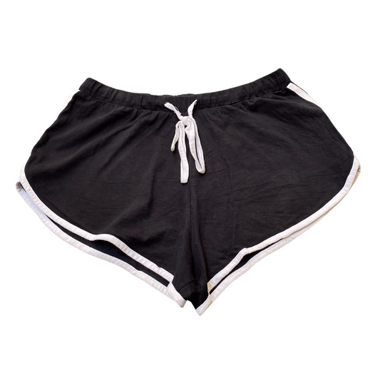 ASOS Sprinter Running Shorts Women 24W Black Elastic Waist Drawstring Athletic