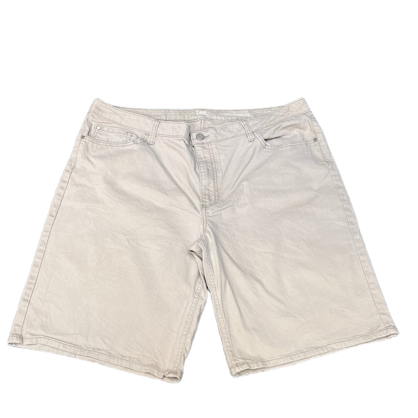 Lee Riders Bermuda Shorts Fits as Womens 2XL 40" Waist Beige Denim Mid Rise