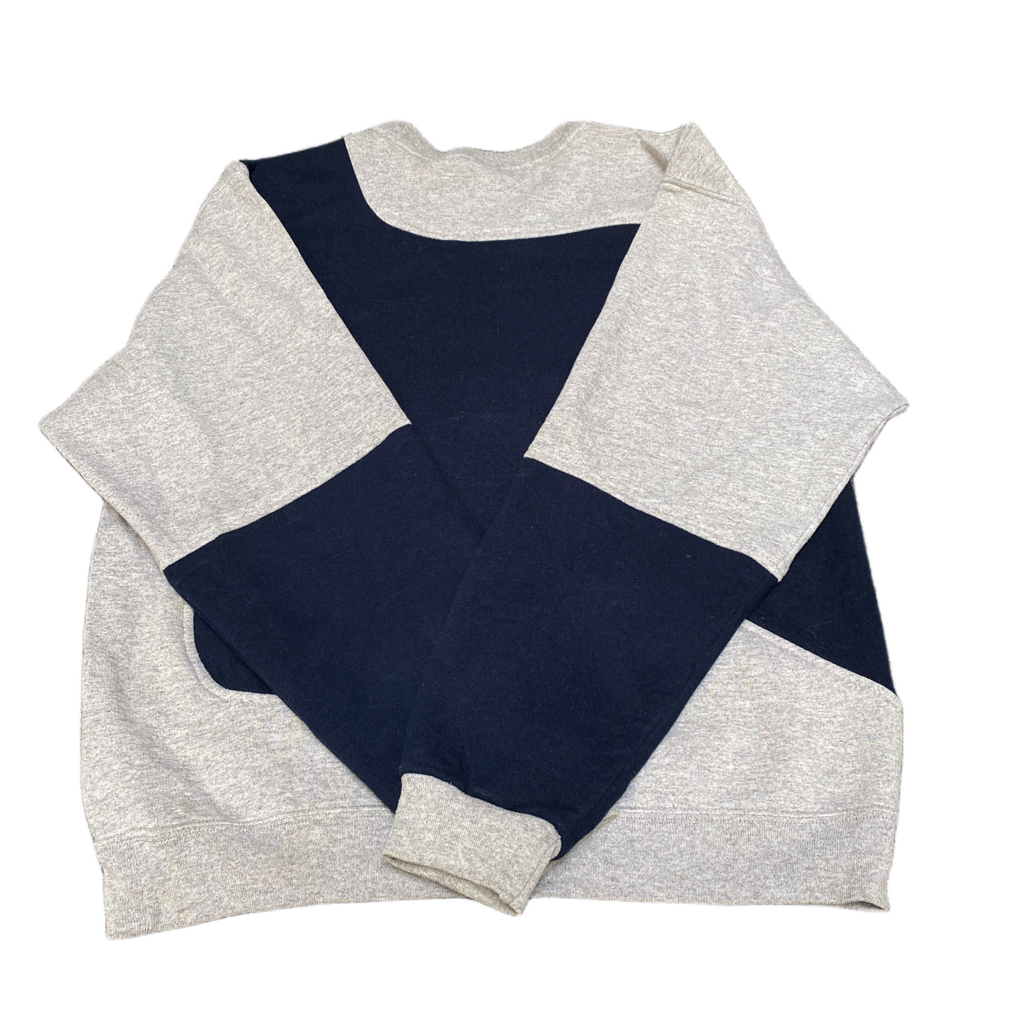 Nike Reworked Sweatshirt Mens S Grey Blue Embroidered Spellout Logo Vintage Y2K