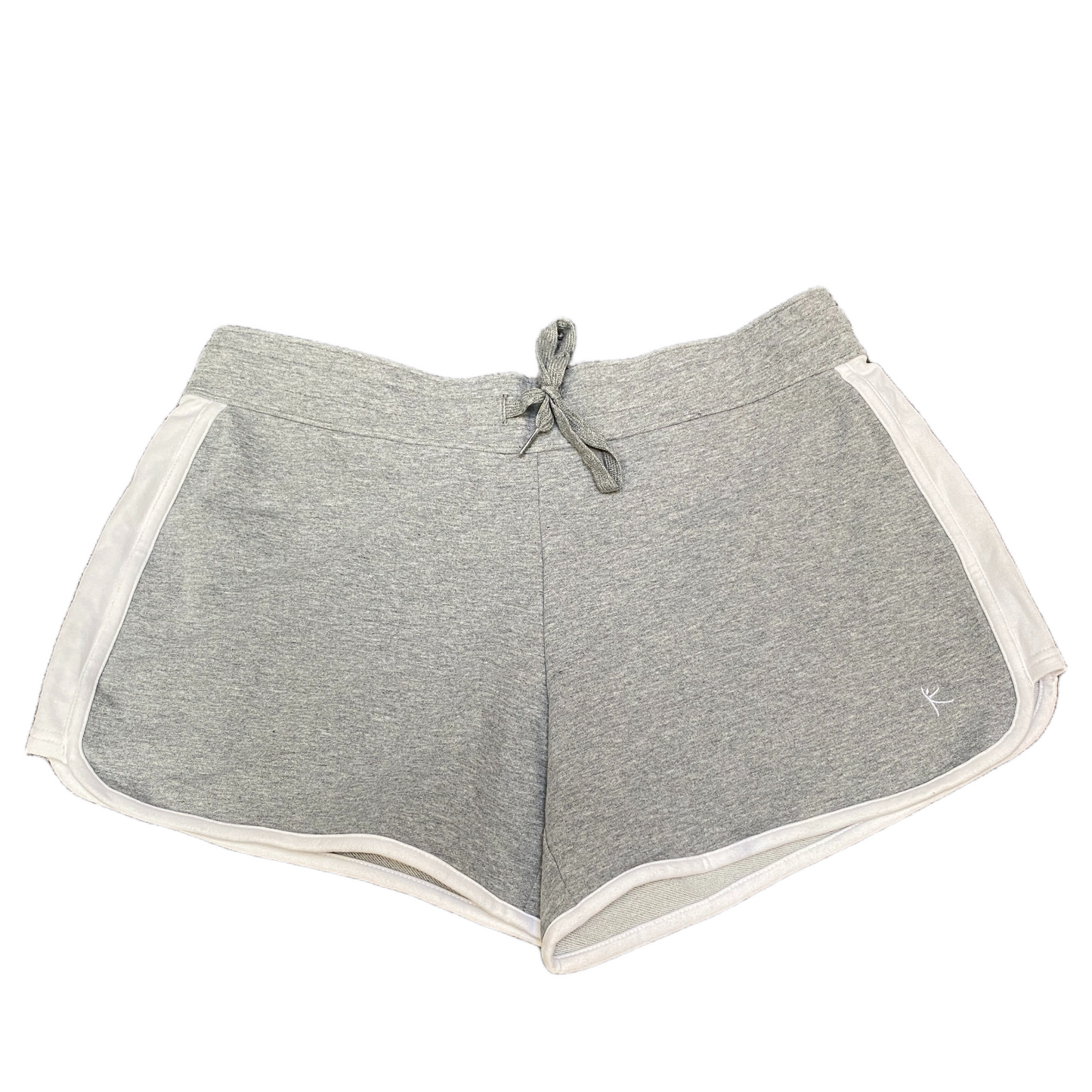 Running Sprinter Shorts Womens L 33" Waist Grey Athletic Gym Workout Dolphin Hem