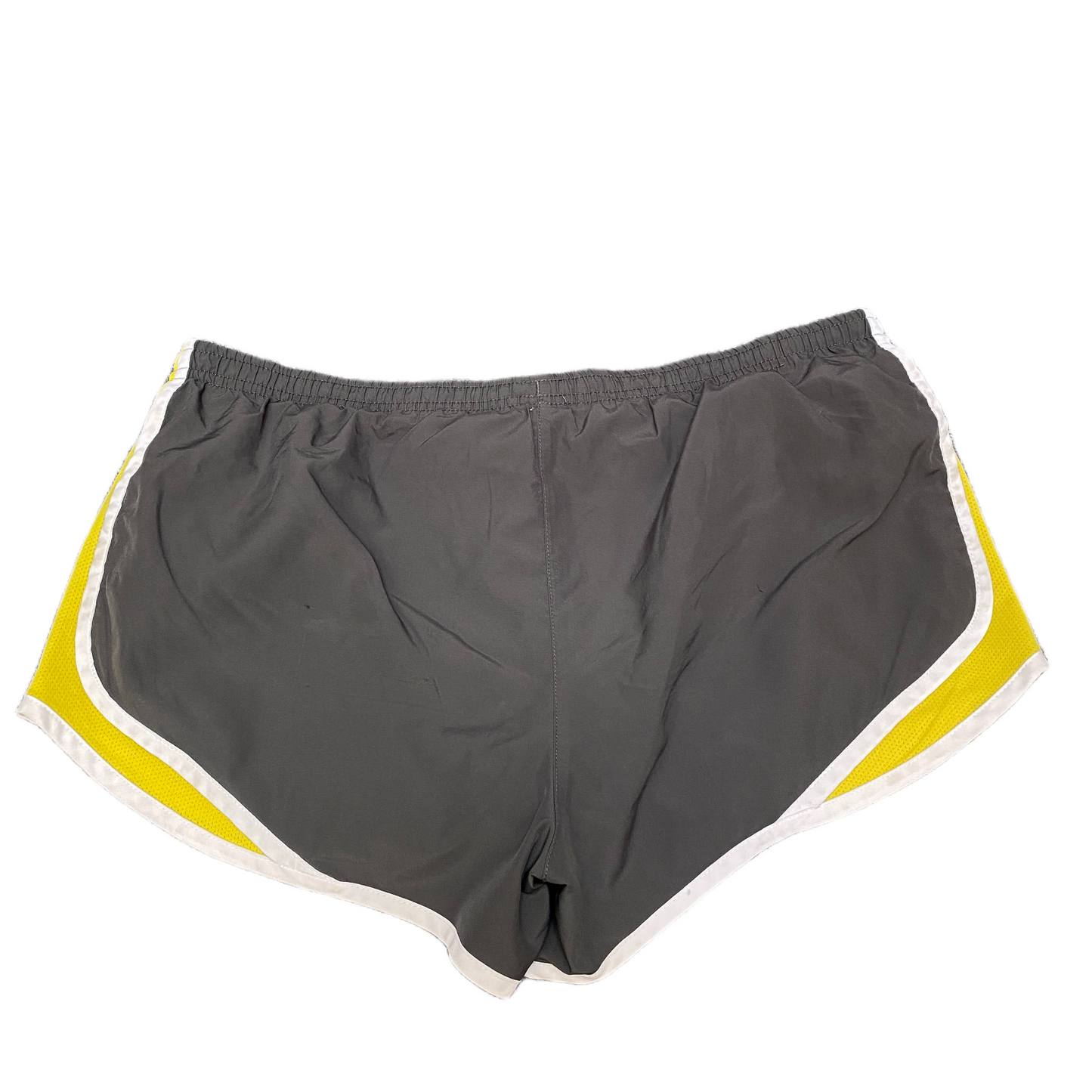 Running Sprinter Shorts Womens XL 34" Waist Black Yellow Athletic Dolphin Hem