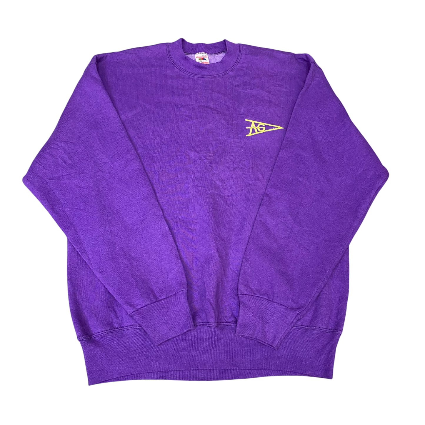 Fruit of The Loom Sweatshirt  Mens Large Purple Long Sleeve Crew Neck Pullover