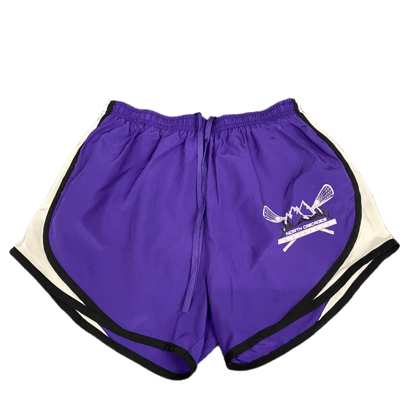 Cadence Shorts Womens S 24" Waist Purple White Mesh Panel Gym Workout Drawstring