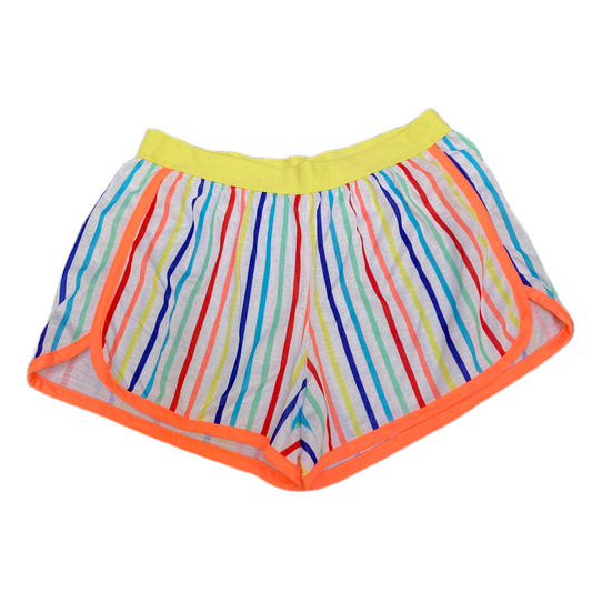 Running Sprinter Shorts Womens 2XL 26" Waist Multi Striped Athletic Dolphin Hem