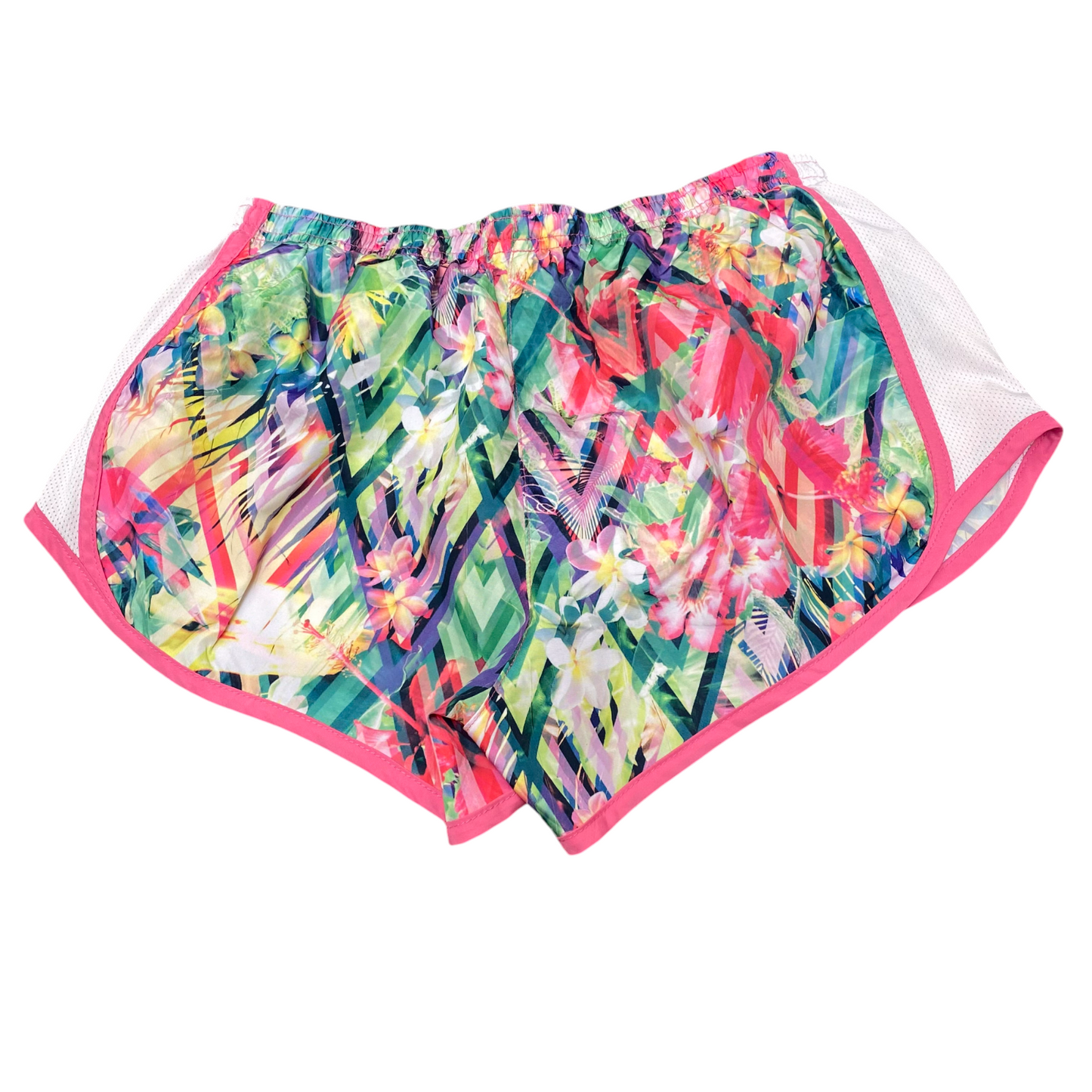 Running Sprinter Shorts Women 25W Multicoloured Floral Athletic Drawstring Waist