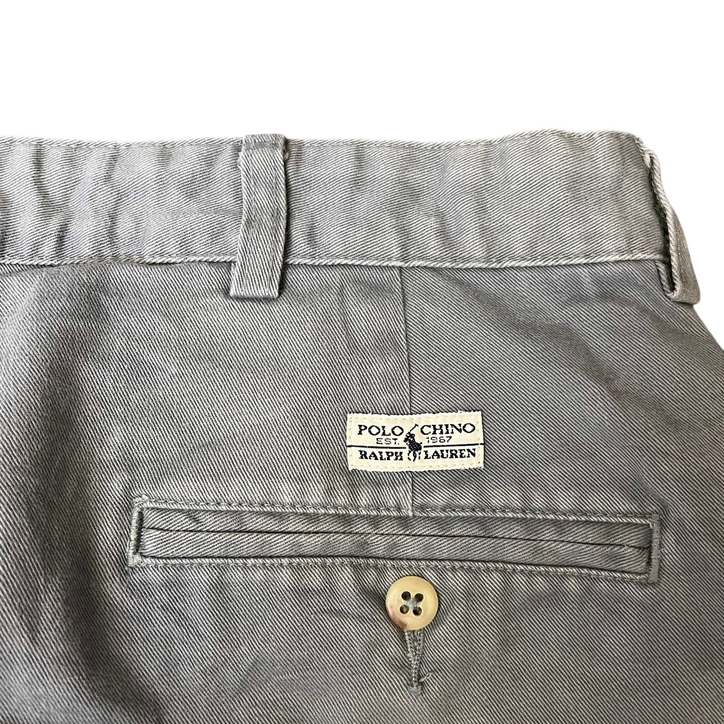Polo Ralph Lauren Chino Shorts Fits as Mens XL 35" Waist Grey Pleated Outdoor