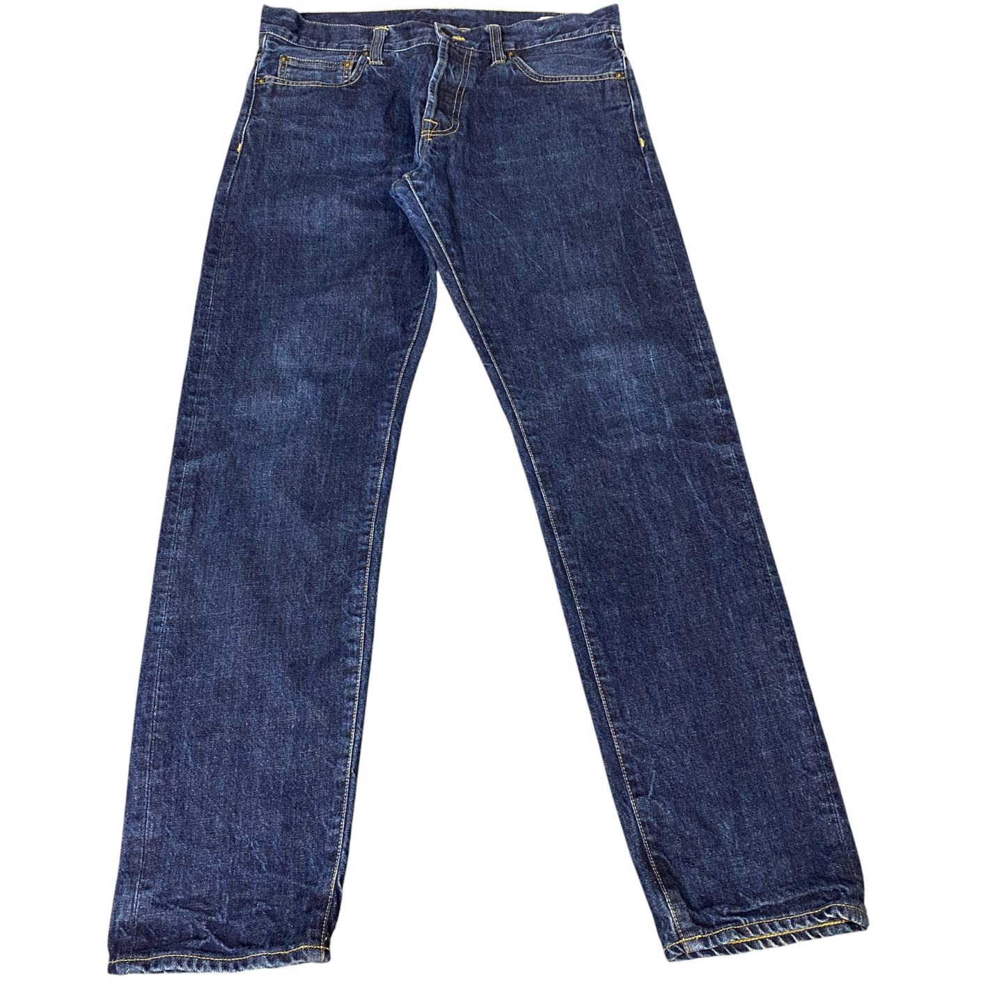 Carhartt Klondike Pant Jeans Men L Blue Denim 5 Pockets Regular Fit Straight Leg