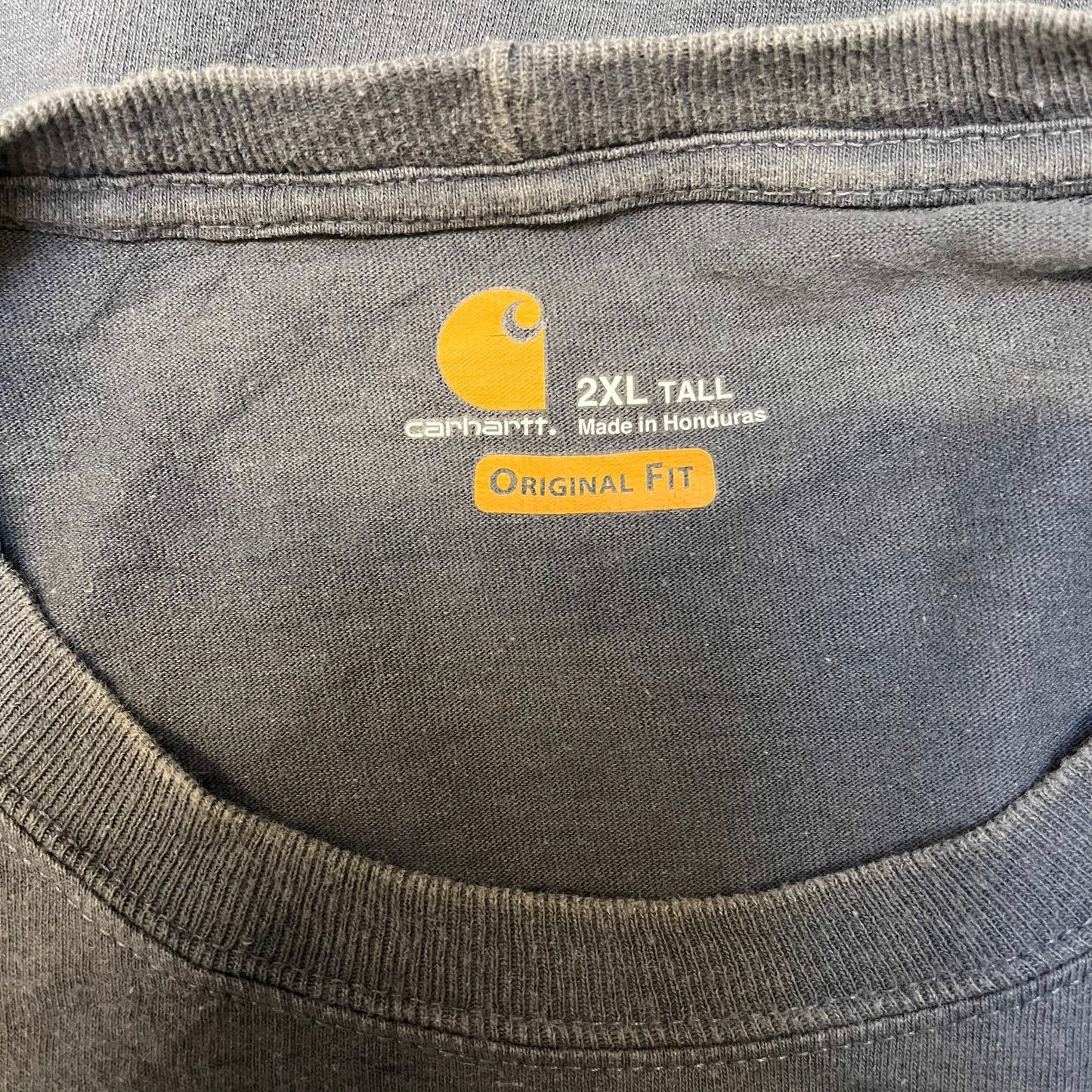 Carhartt Pocket T-Shirt Mens 2XL Tall Grey Original Fit Short Sleeve Summer Tee
