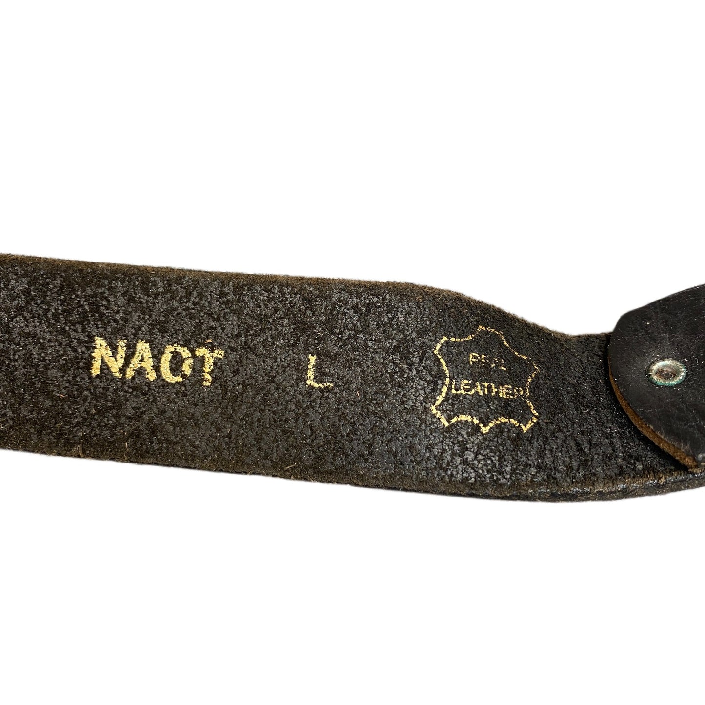 Naot Waist Belt Mens Large Black Leather Adjustable Silver Buckle 41.5 Inches