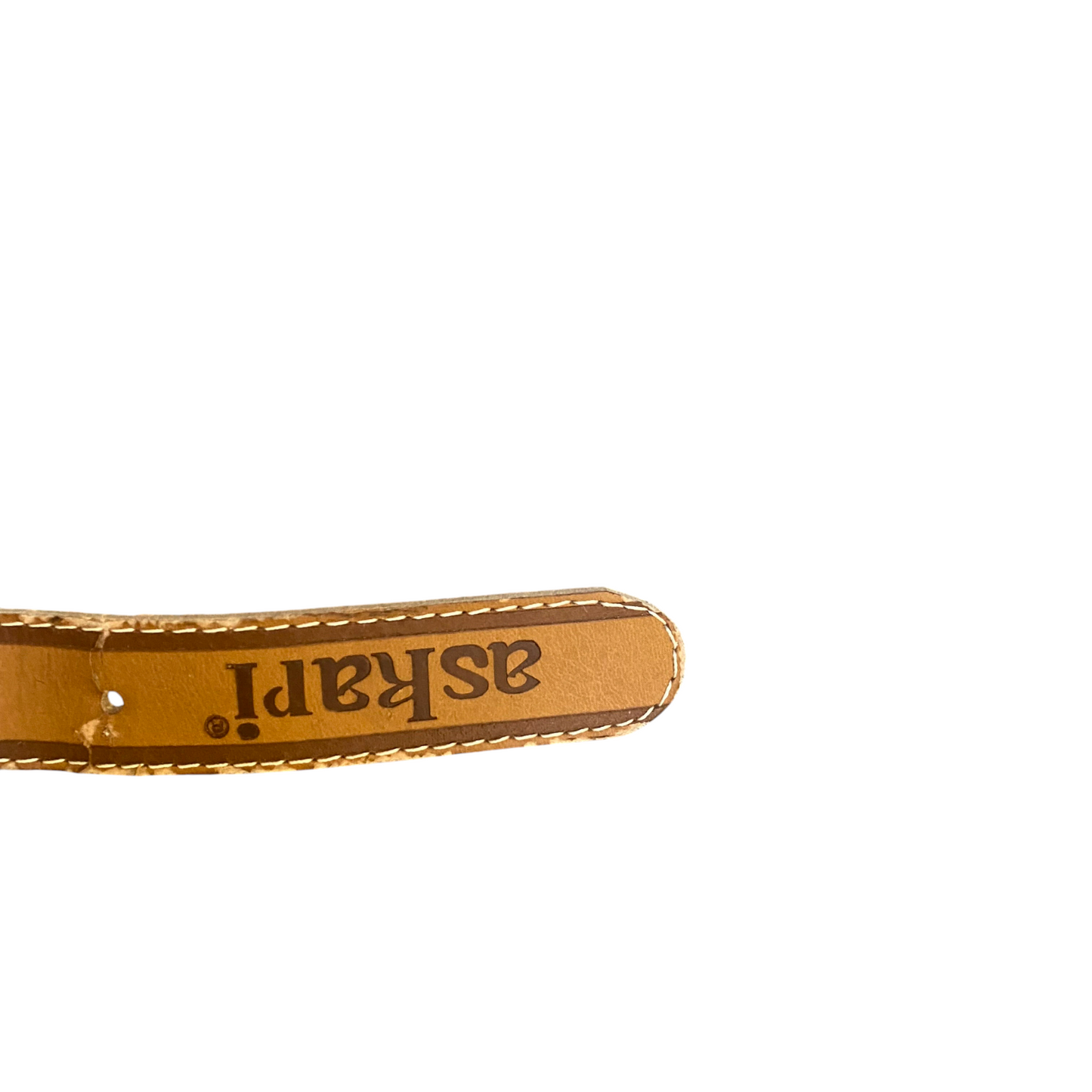 Askari Belt Mens Brown Distressed Leather Stitched Adjustable Buckle Size 36 in