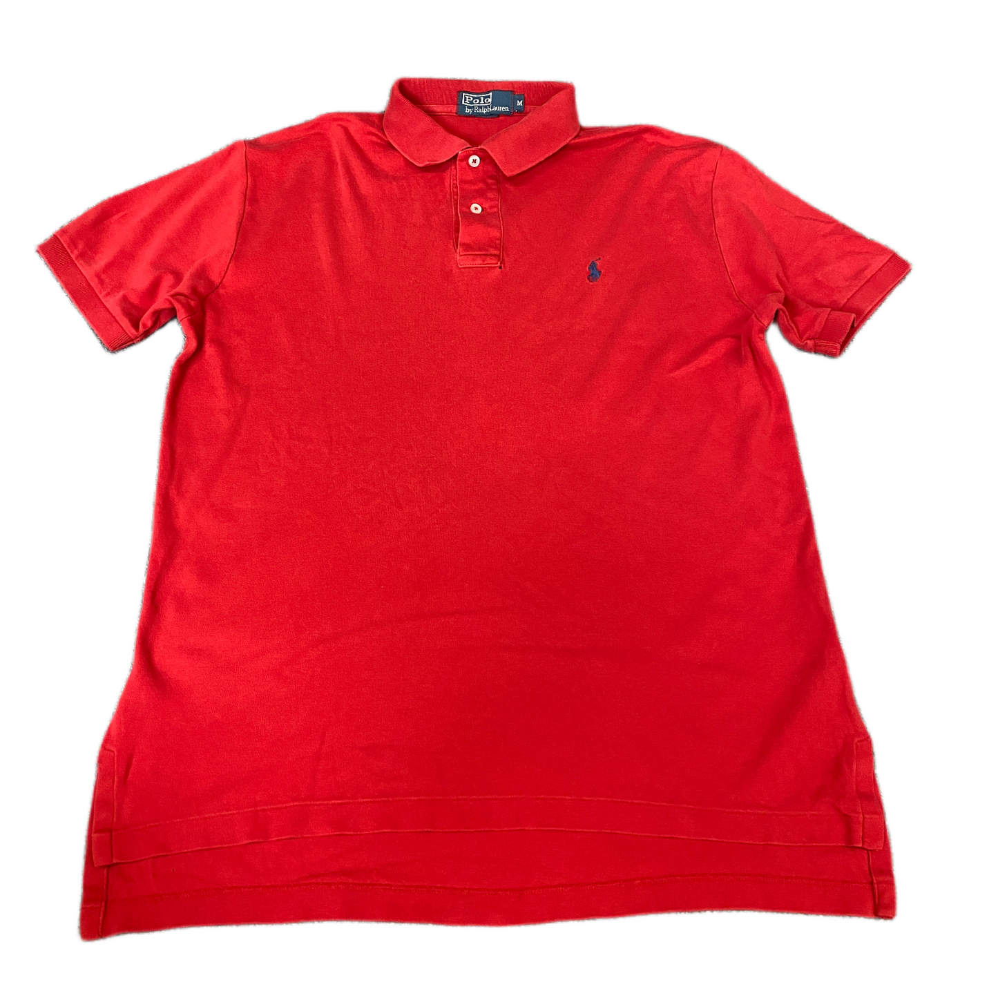 Ralph Lauren Polo Shirt Mens Medium Red Pony Logo Short Sleeve Collared Popover