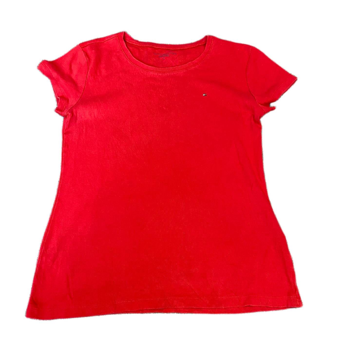 Tommy Hilfiger T-Shirt Girls S Red Short Sleeve Crew Neck Pullover Summer Tee