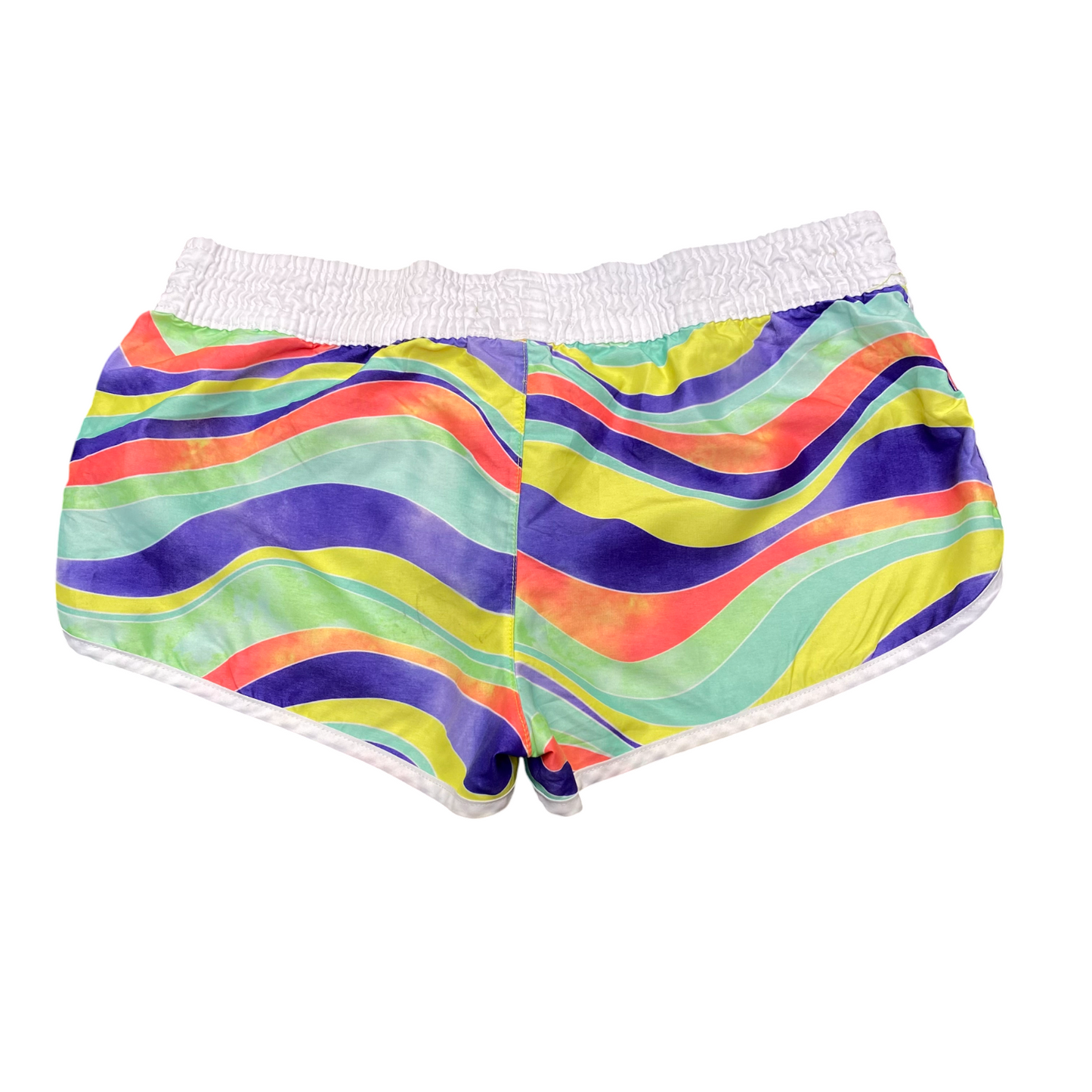 Running Shorts Womens Medium Multicoloured Patterned Drawstring Athletic Fit