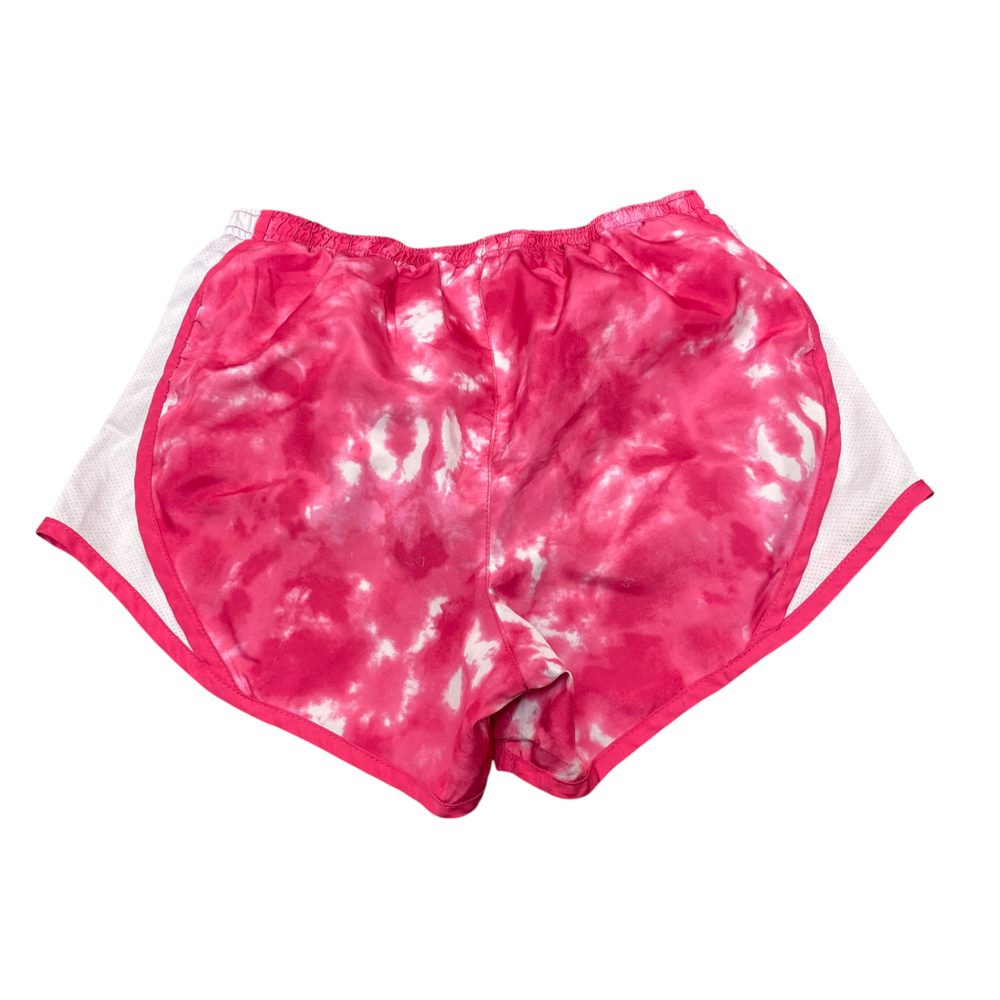 Running Sprinter Shorts Womens XL Pink White Tie Dye Athletic Gym Elastic Waist