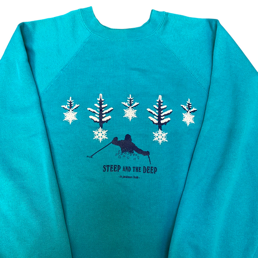 Tultex Steep And The Deep Sweatshirt Womens Large Blue Crew Neck Pullover