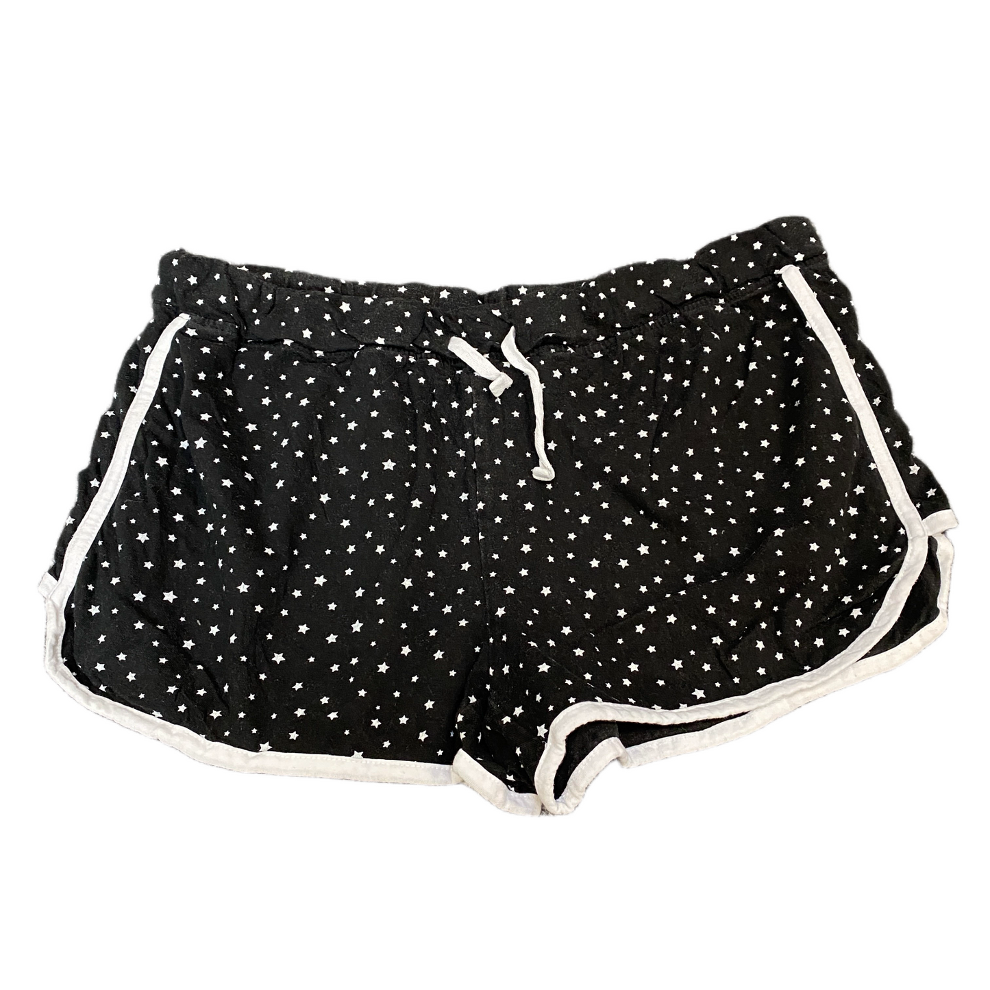 Running Sprinter Shorts Womens L 30" Waist Black White Star Print Athletic Gym