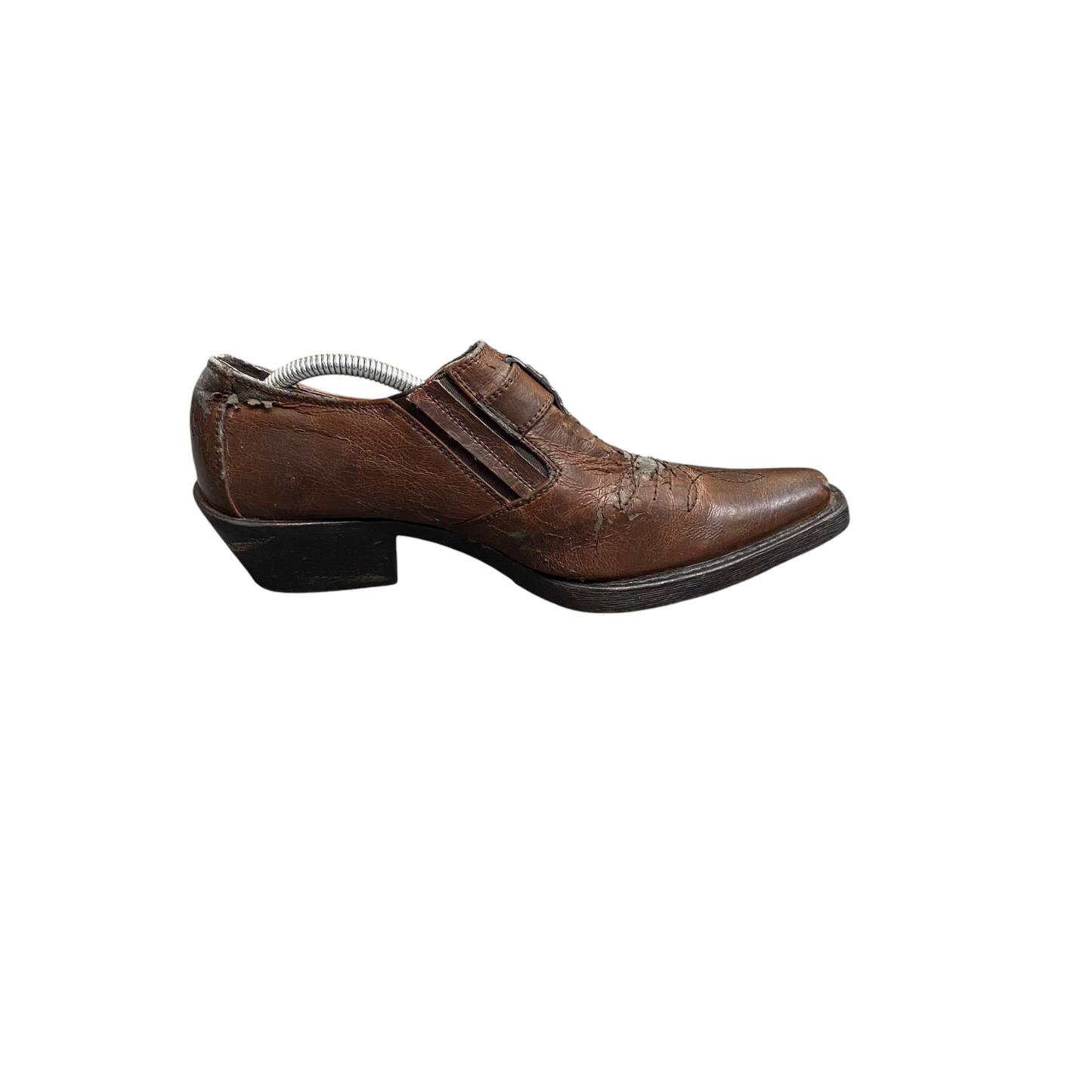 Memphis One Loafers Mens Size 7 Brown Leather Pointed Toe Buckle Strap Slip On