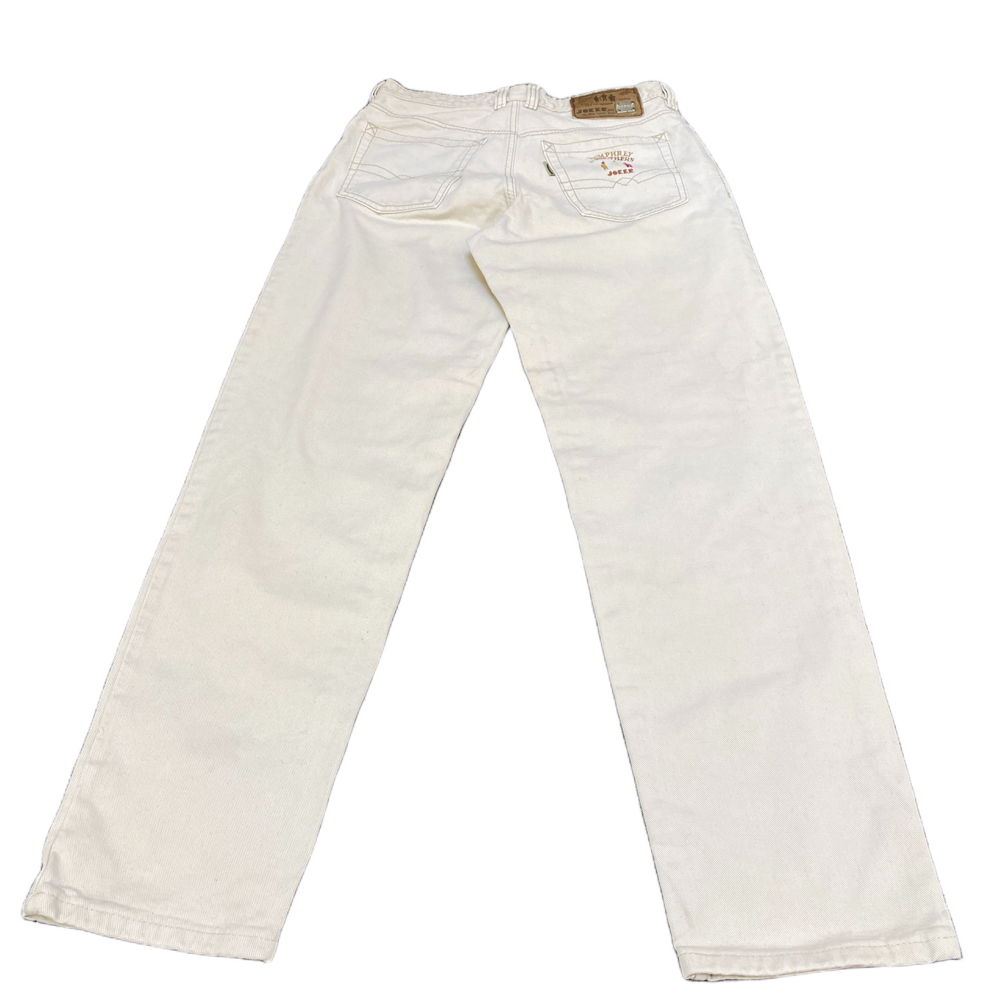 Joker Jeans Fits as Mens 32" Waist Beige Denim Single Stitch Grunge Streetwear