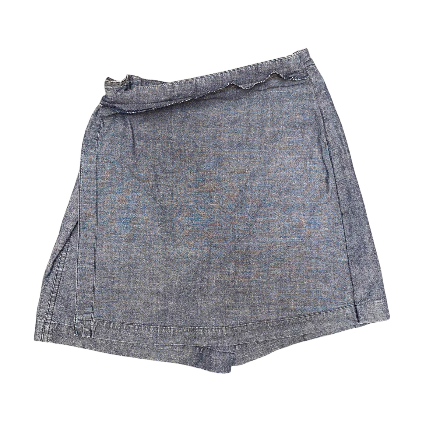 Womens Jeans Skirt Womens S Blue Solid Flat Front Casual Comfort Preppy Side Zip