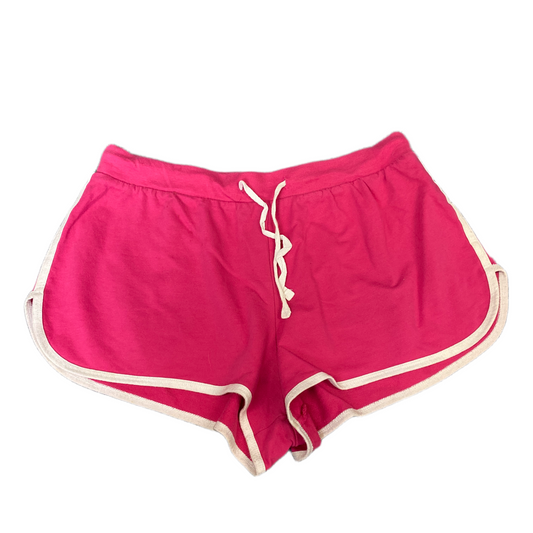 Running Sprinter Shorts Womens L 30" Waist Pink Athletic Gym Workout Dolphin Hem