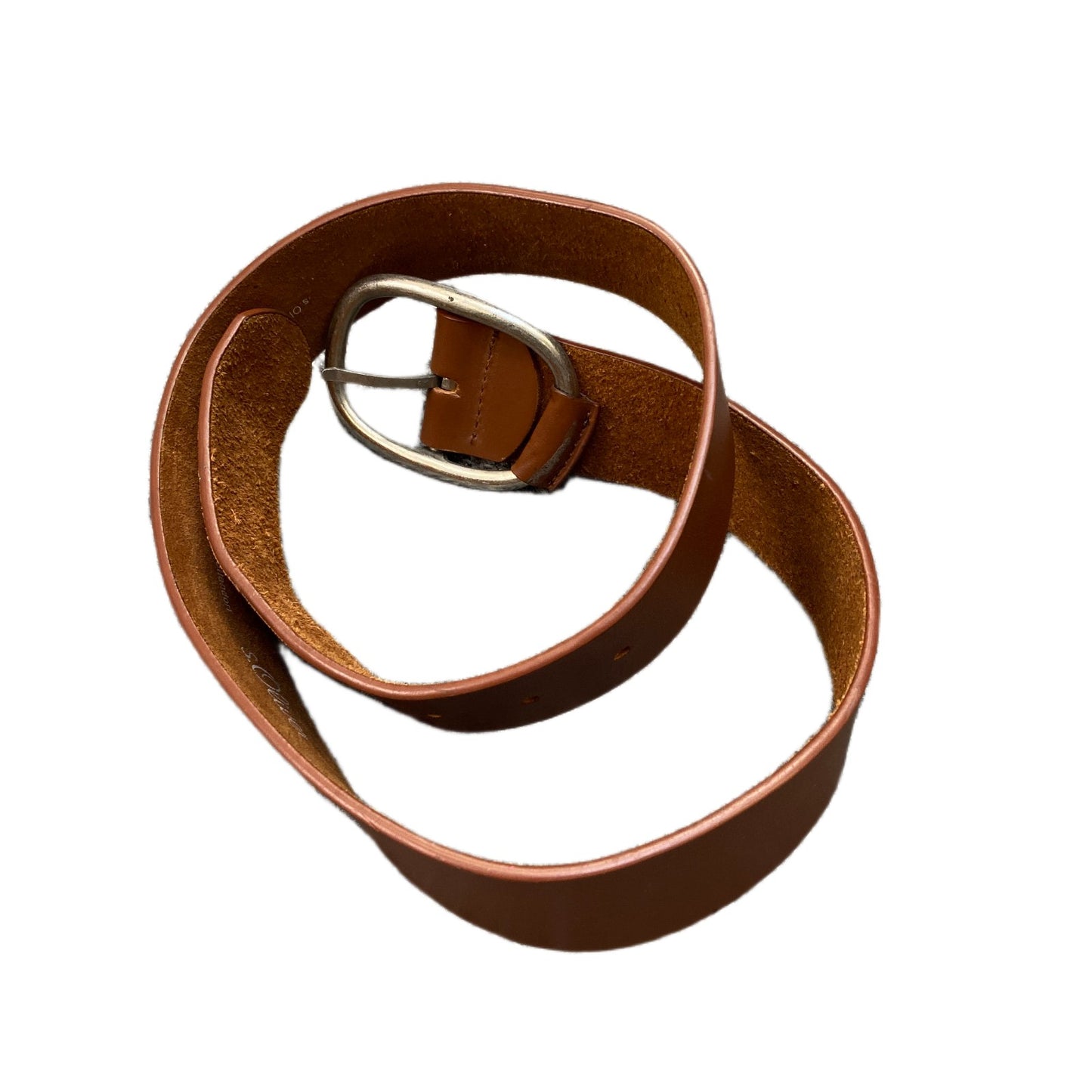 S.Oliver Waist Belt Mens Brown Leather Adjustable Silver Pin Buckle 35.5 Inches