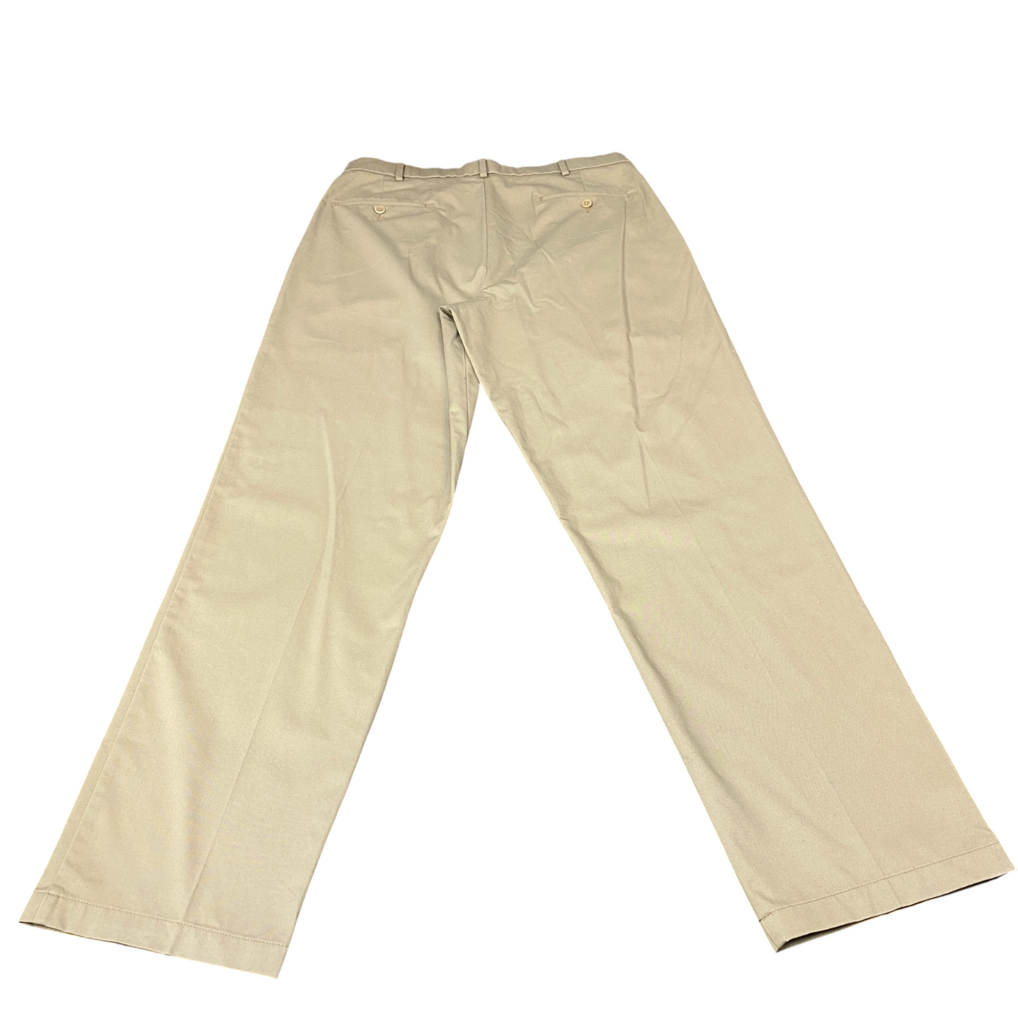 Dockers Pants Mens Large Beige Twill Stretch Pleated Relaxed Fit Straight Leg