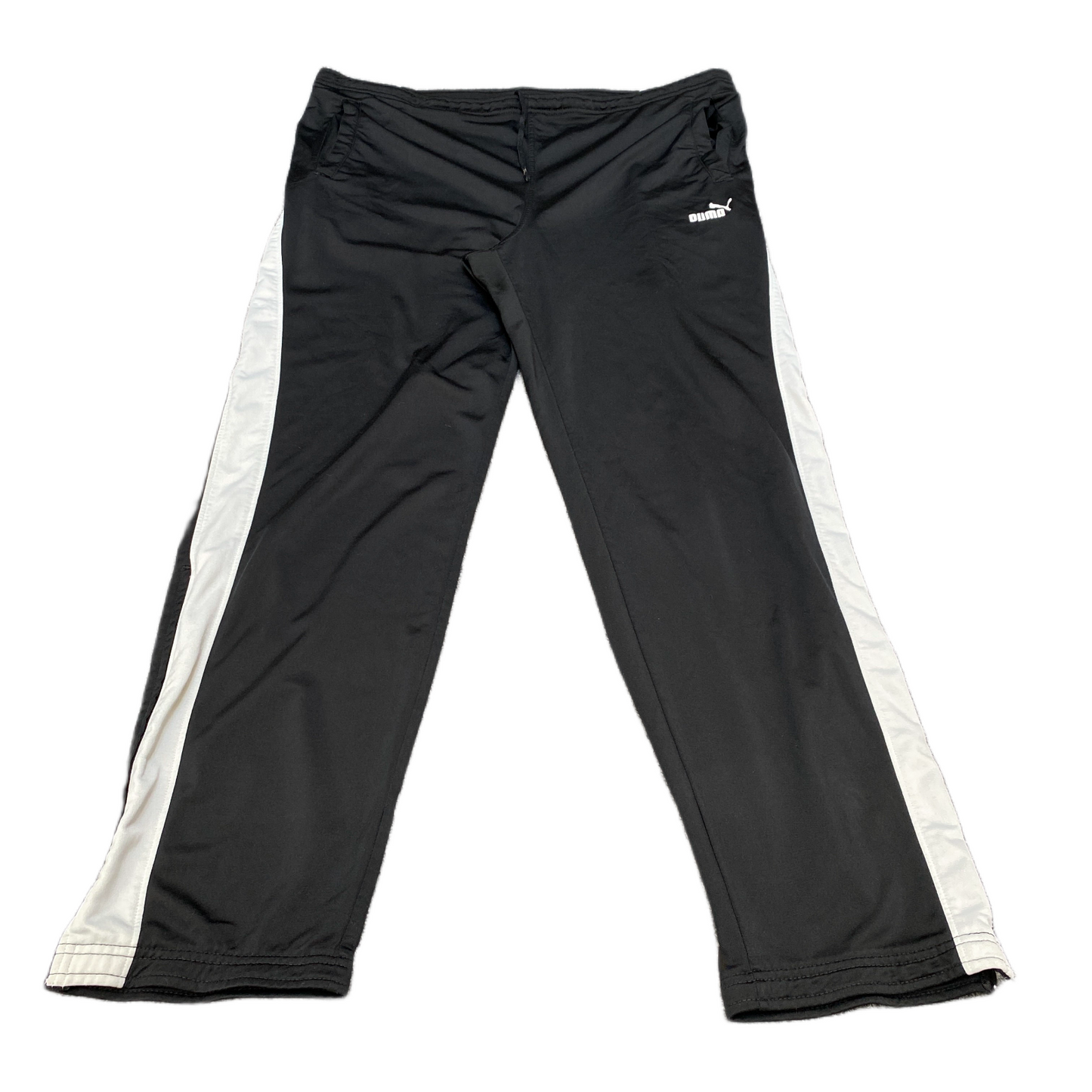 PUMA Joggers Fits as Mens 41" Waist Black White Training Drawstring Trousers