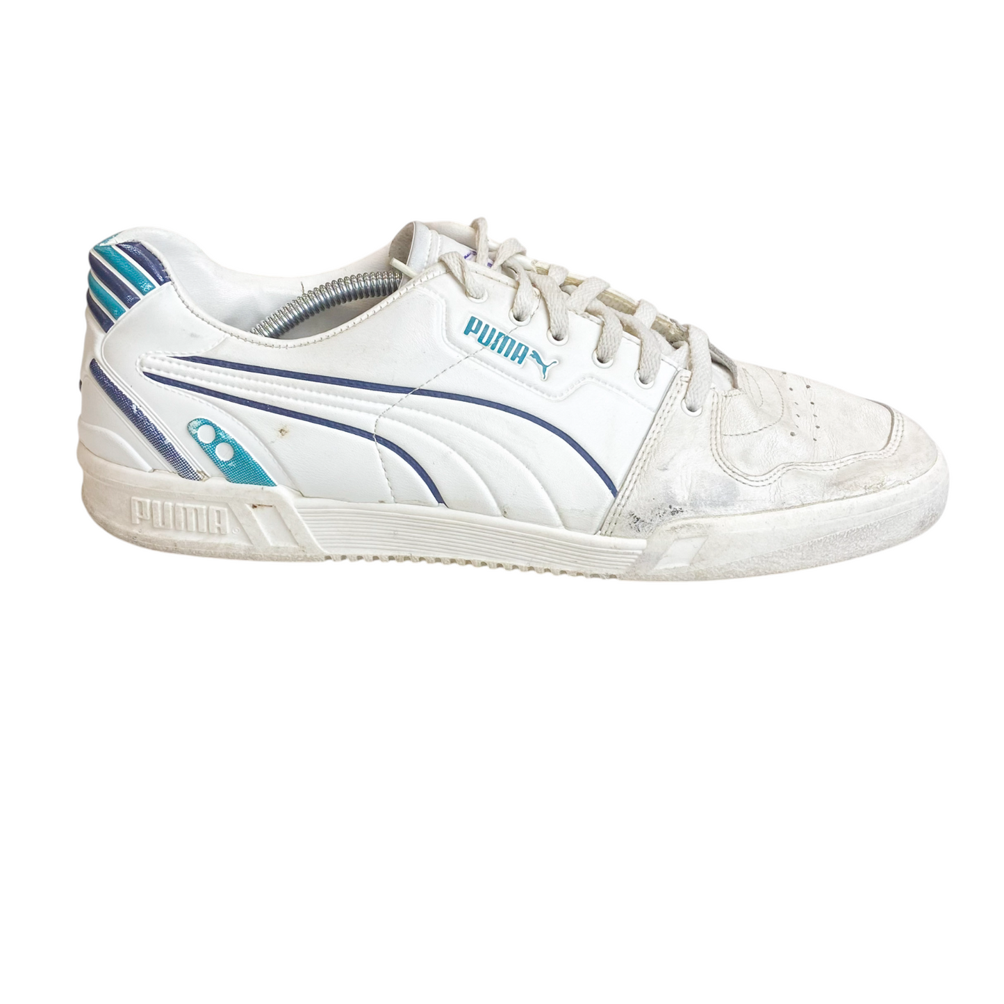 PUMA Classic Trainer Sneakers Men's 10.5 White Leather Upper Low Top Lace Up