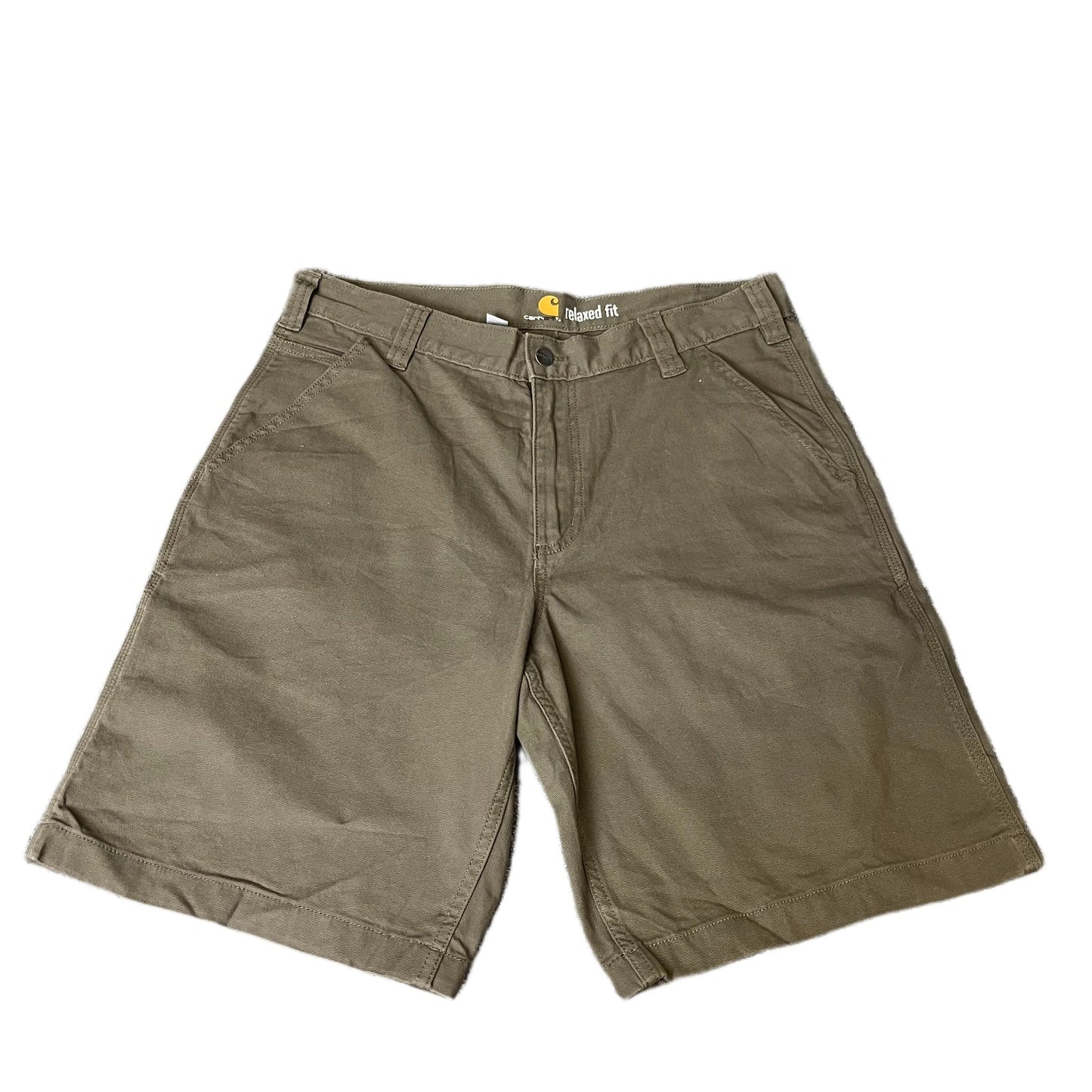 Carhartt Cargo Shorts Fits as Mens XL 35" Waist Dark Green Canvas Relaxed Fit
