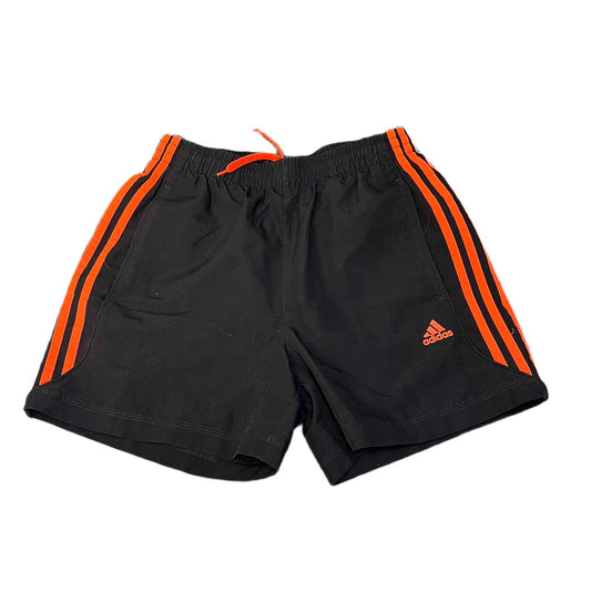 Adidas Climalite Athletic Shorts Mens XS 26" Waist Black Orange 3 Stripes Lined