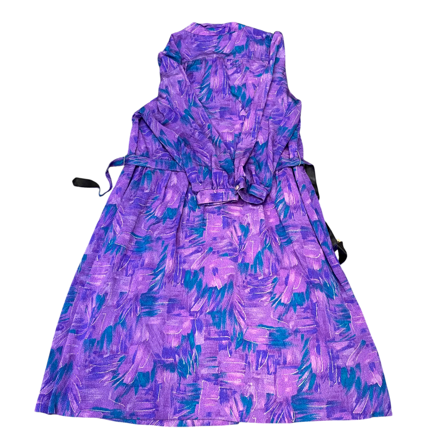 Womens Midi Dress M Pink Blue Floral Long Sleeve V Neck Button Front Outdoor